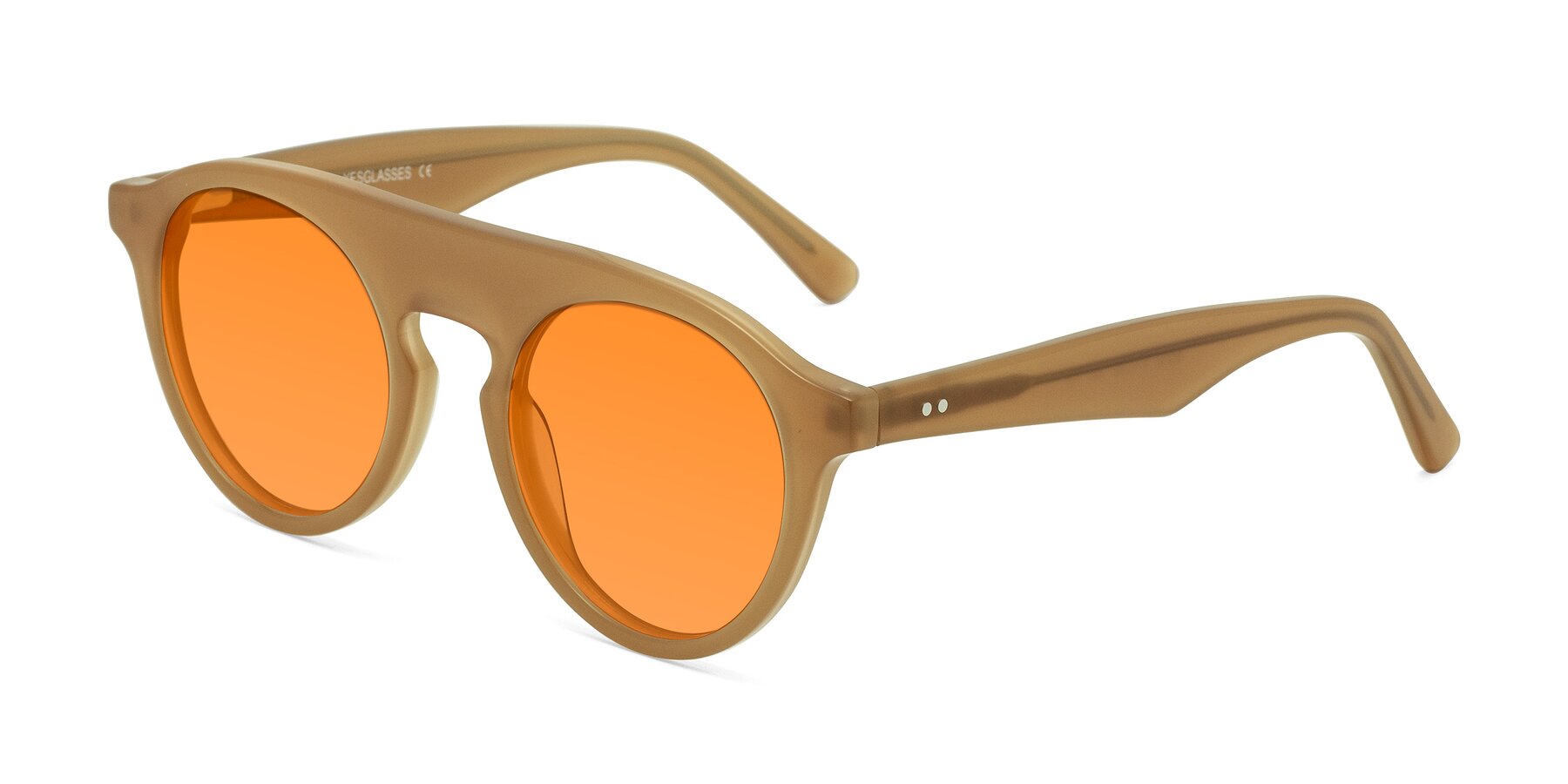 Angle of Band in Caramel with Orange Tinted Lenses