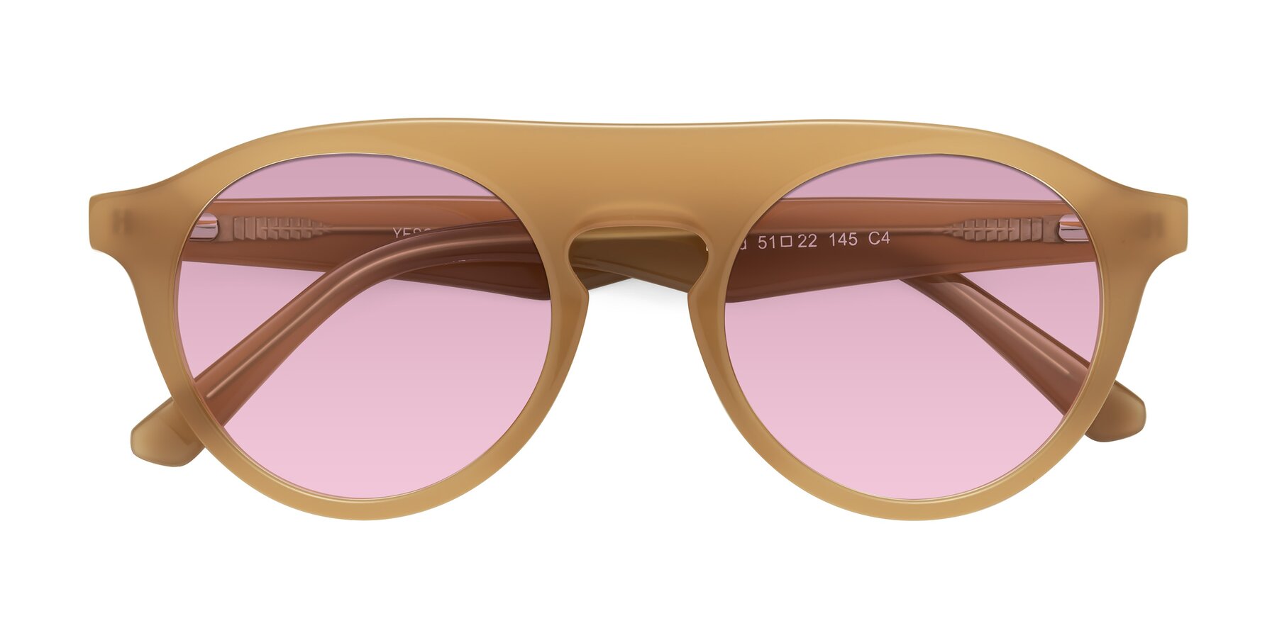 Folded Front of Band in Caramel with Light Wine Tinted Lenses