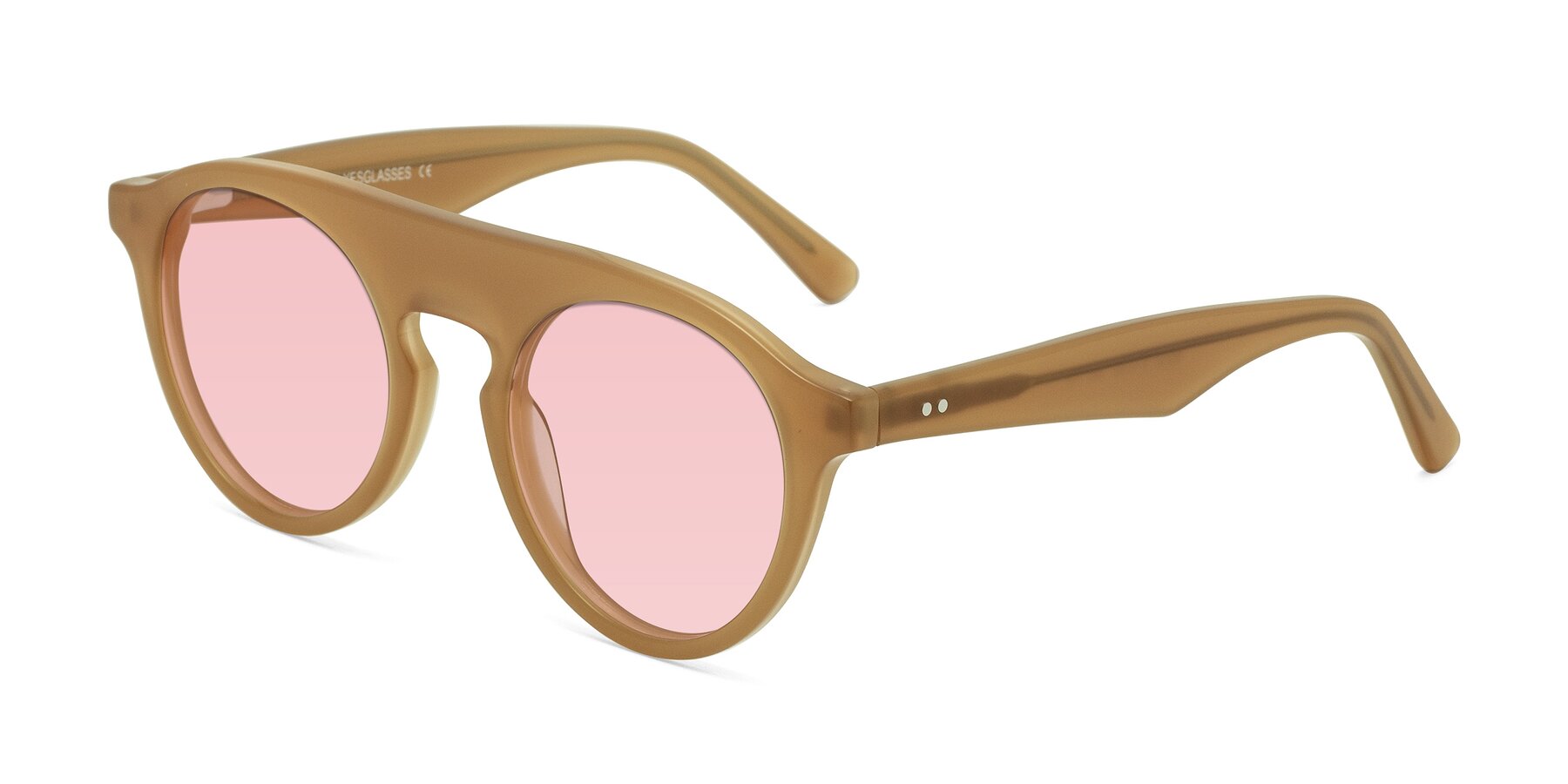 Angle of Band in Caramel with Light Garnet Tinted Lenses