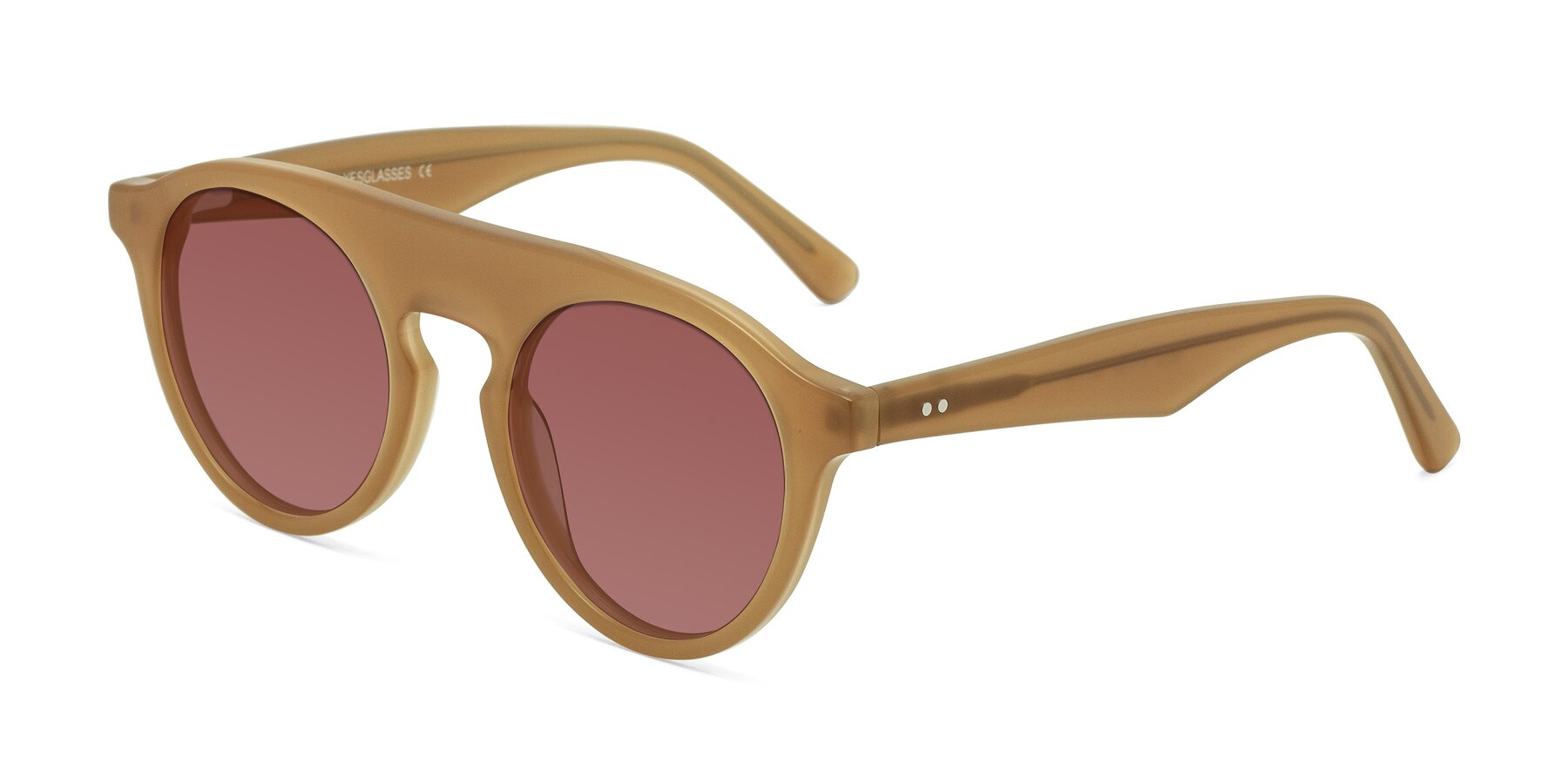 Angle of Band in Caramel with Garnet Tinted Lenses