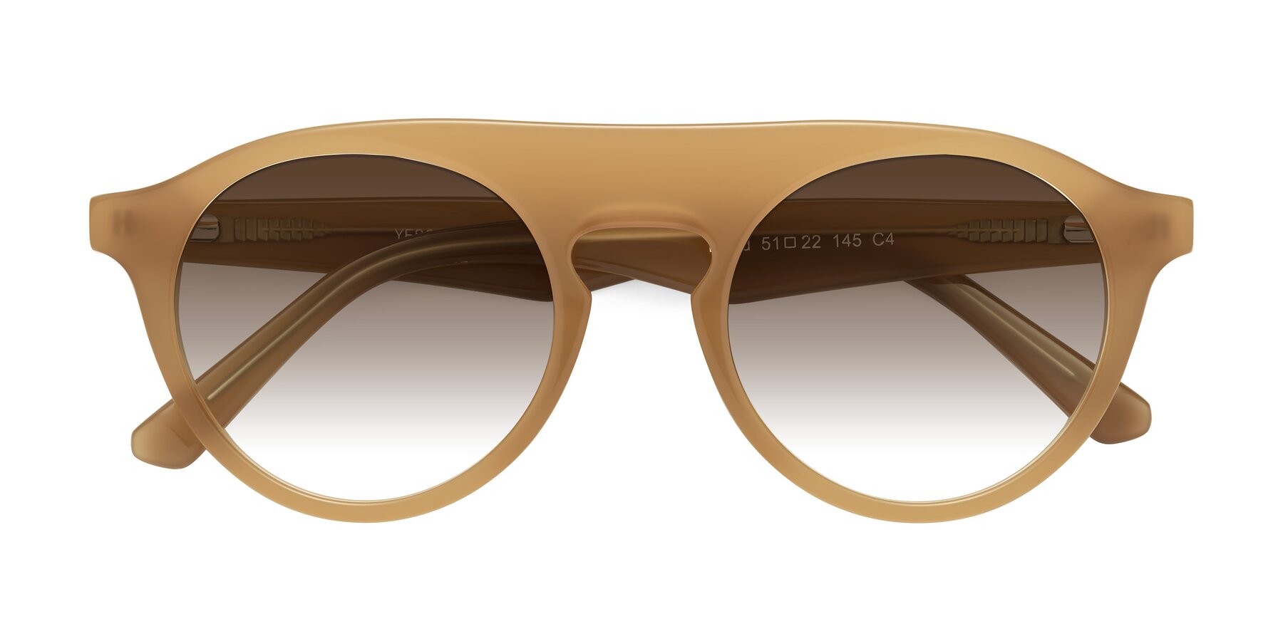 Folded Front of Band in Caramel with Brown Gradient Lenses