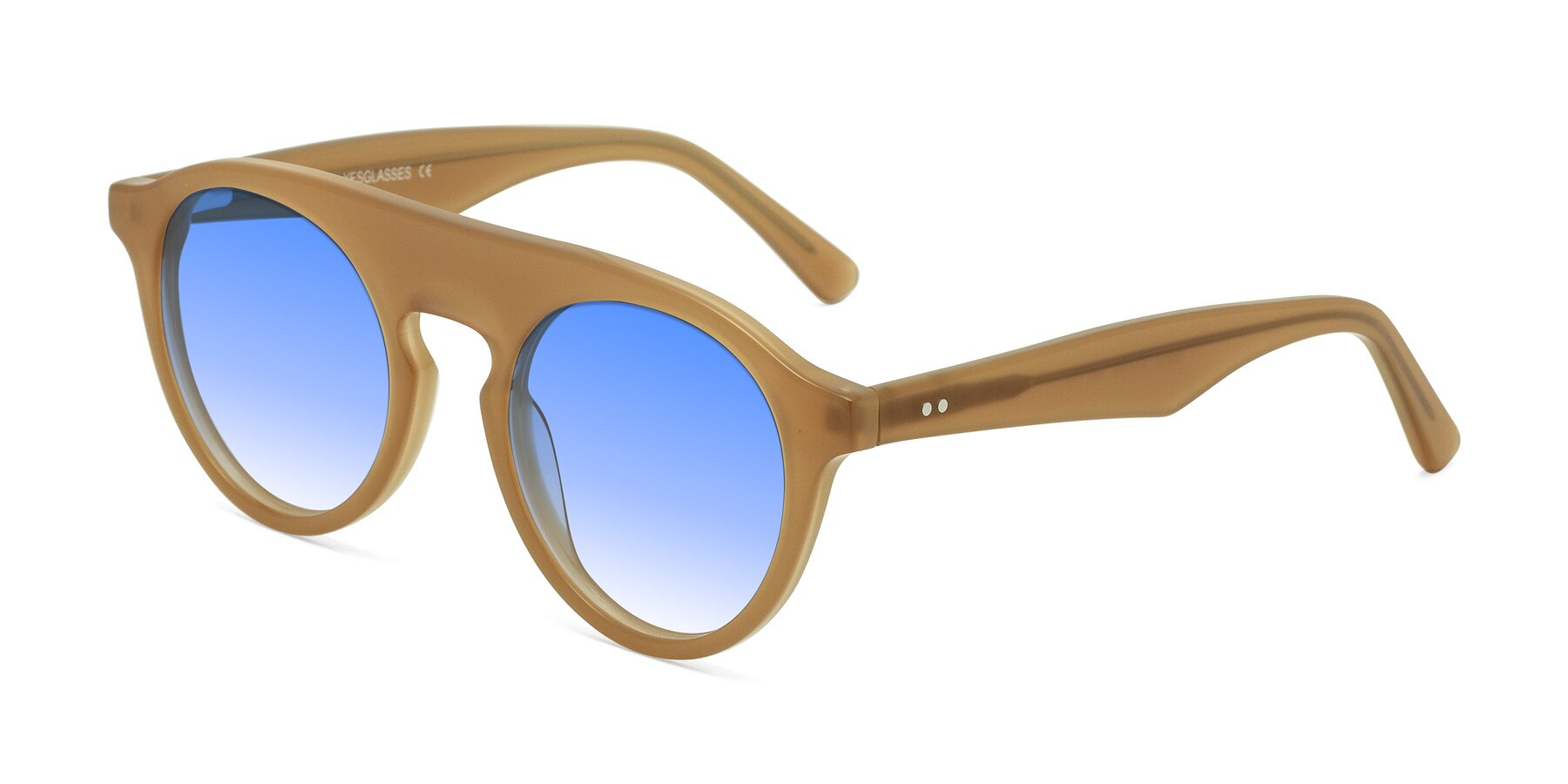 Angle of Band in Caramel with Blue Gradient Lenses