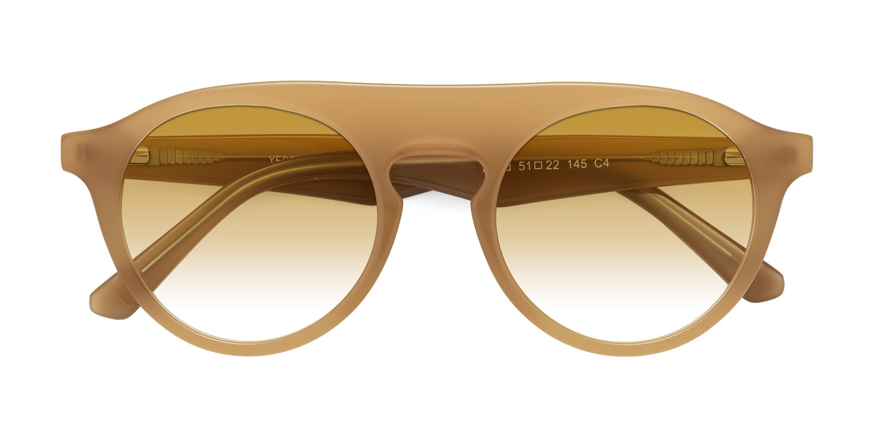 Folded Front of Band in Caramel with Champagne Gradient Lenses