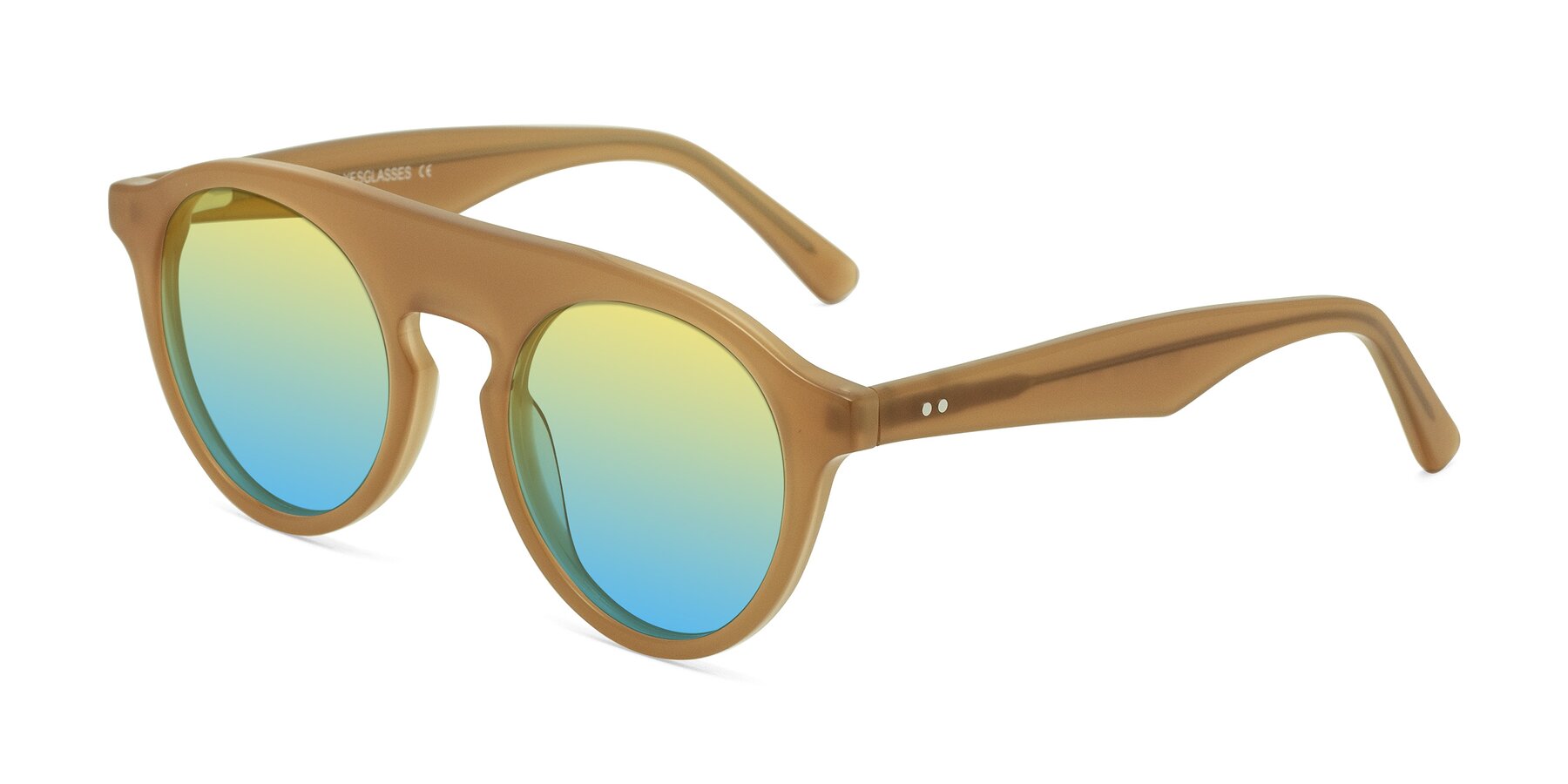 Angle of Band in Caramel with Yellow / Blue Gradient Lenses
