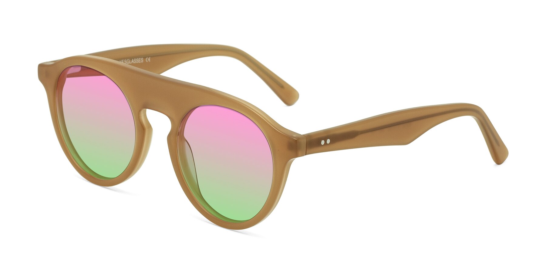 Angle of Band in Caramel with Pink / Green Gradient Lenses