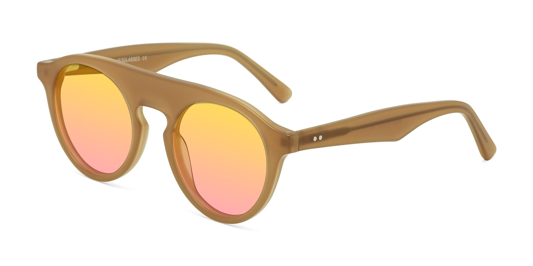 Angle of Band in Caramel with Yellow / Pink Gradient Lenses