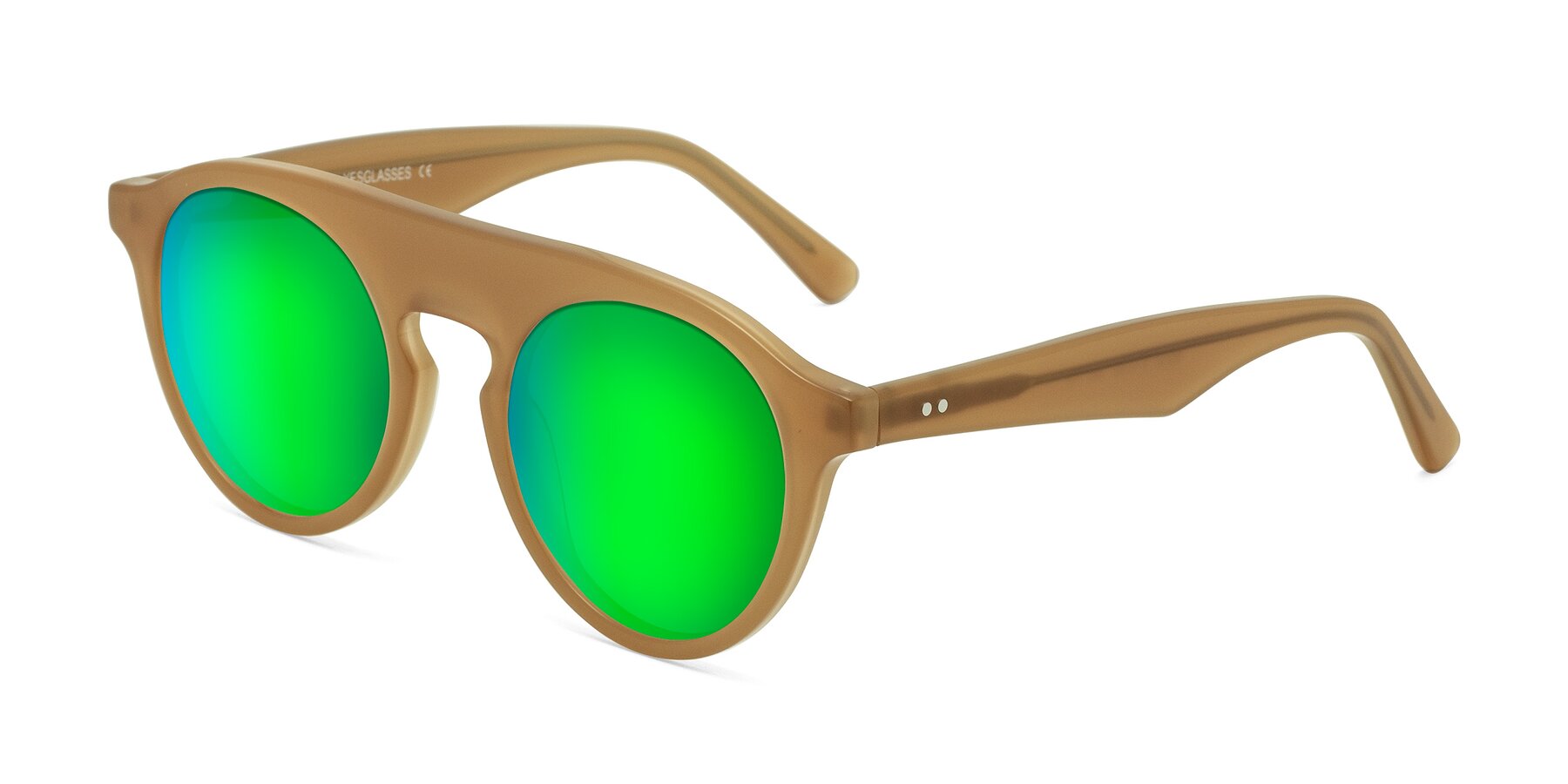Angle of Band in Caramel with Green Mirrored Lenses