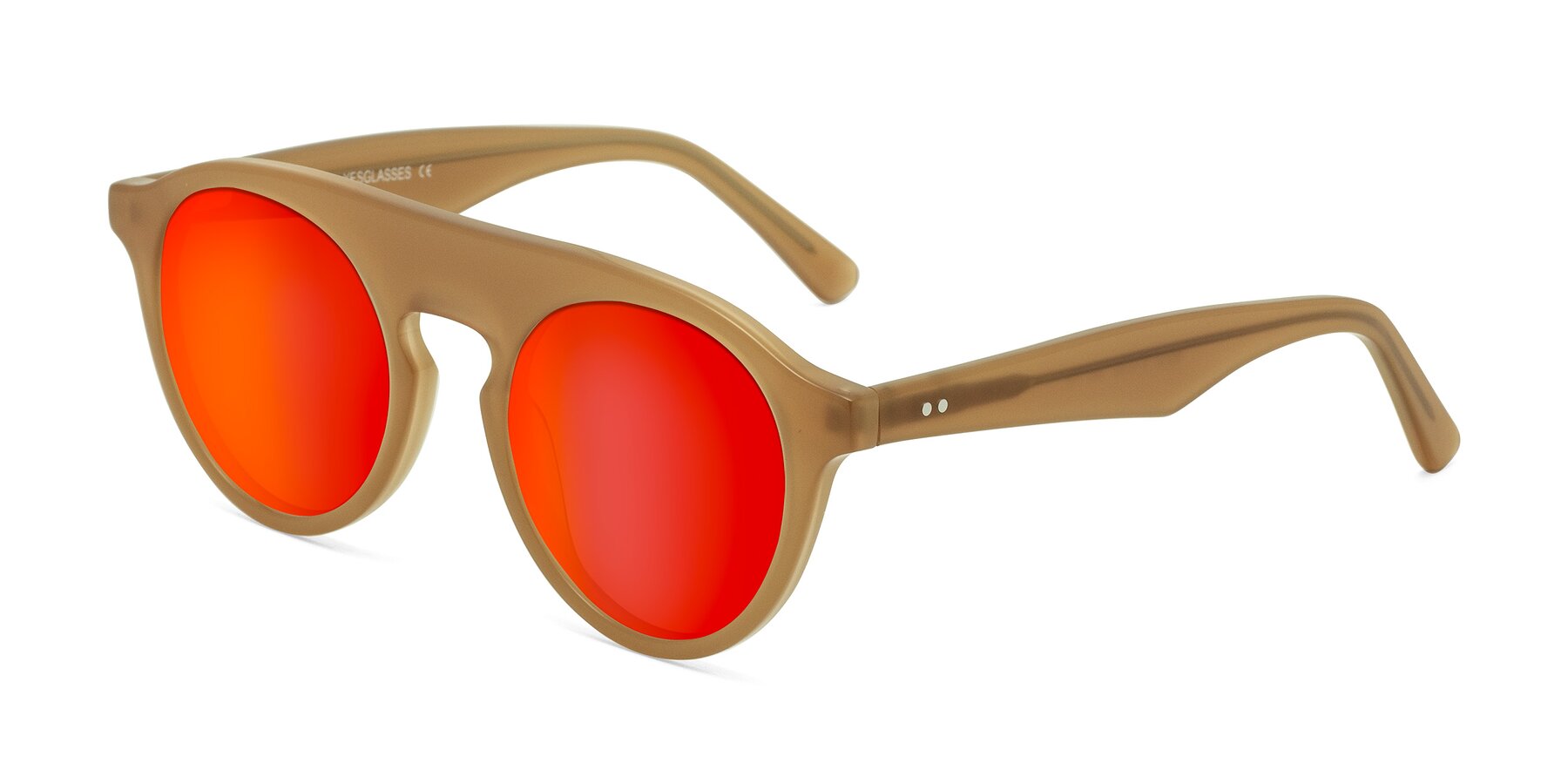 Angle of Band in Caramel with Red Gold Mirrored Lenses