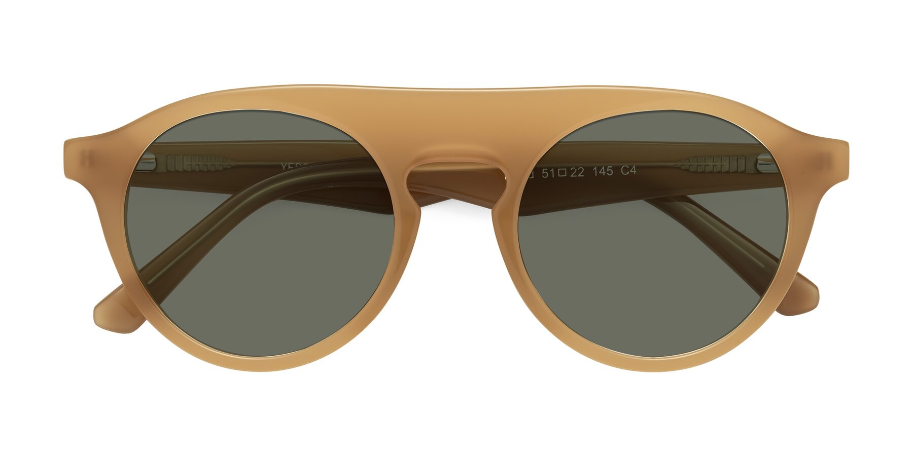 Folded Front of Band in Caramel with Gray Polarized Lenses