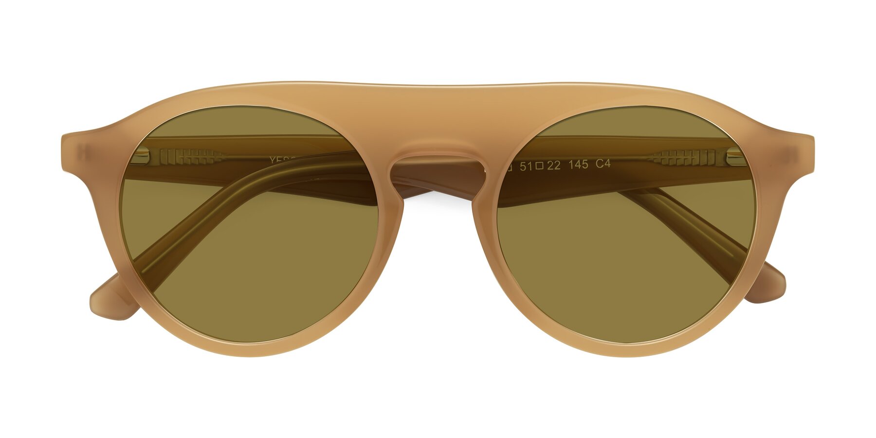 Folded Front of Band in Caramel with Brown Polarized Lenses