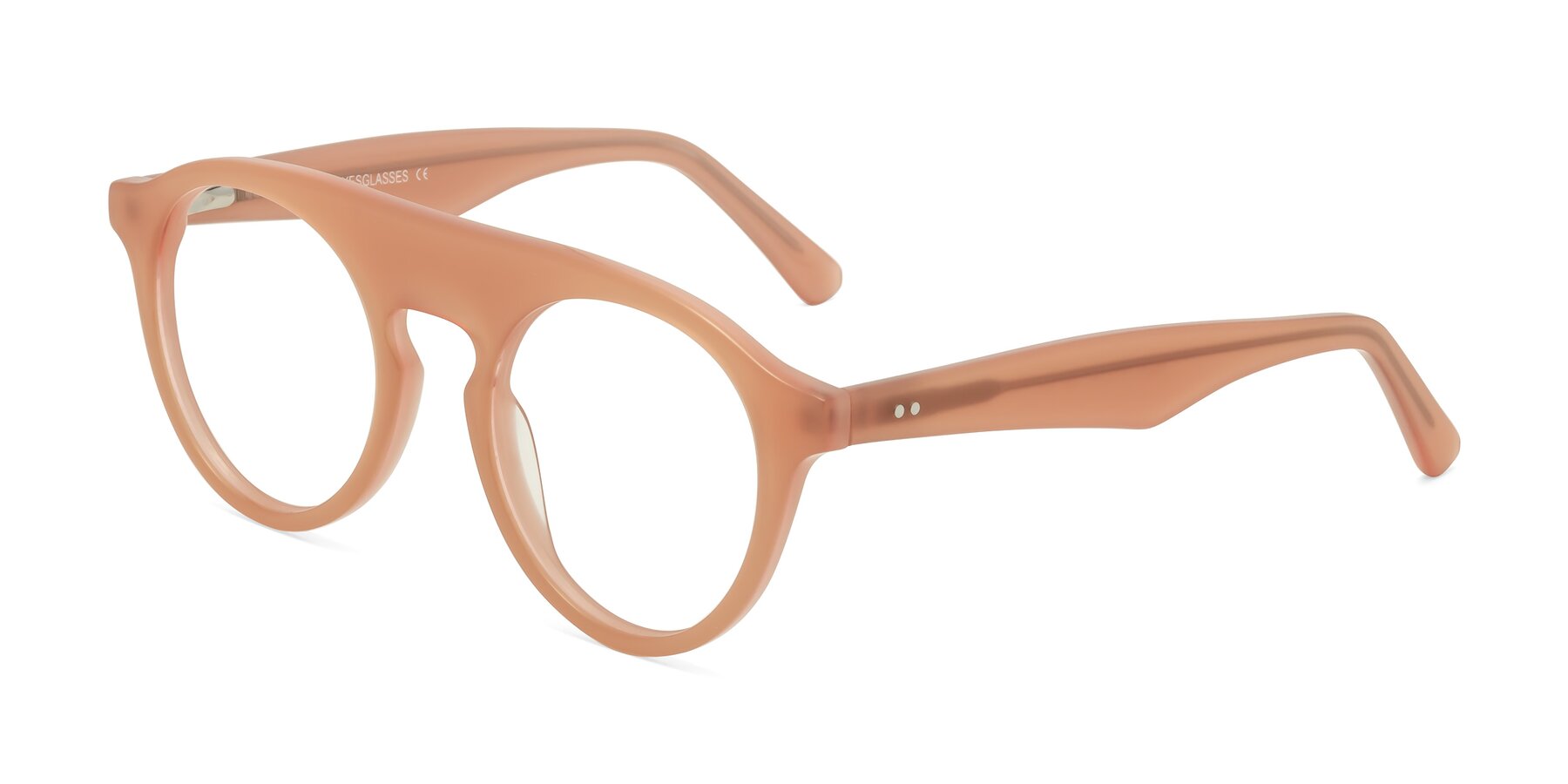 Angle of Band in Peach with Clear Eyeglass Lenses