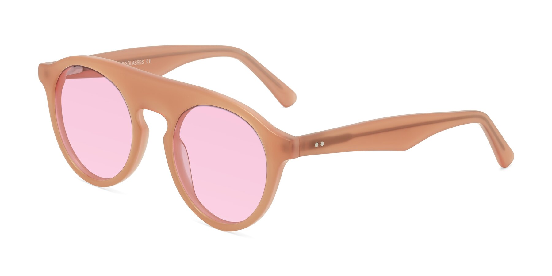 Angle of Band in Peach with Light Pink Tinted Lenses