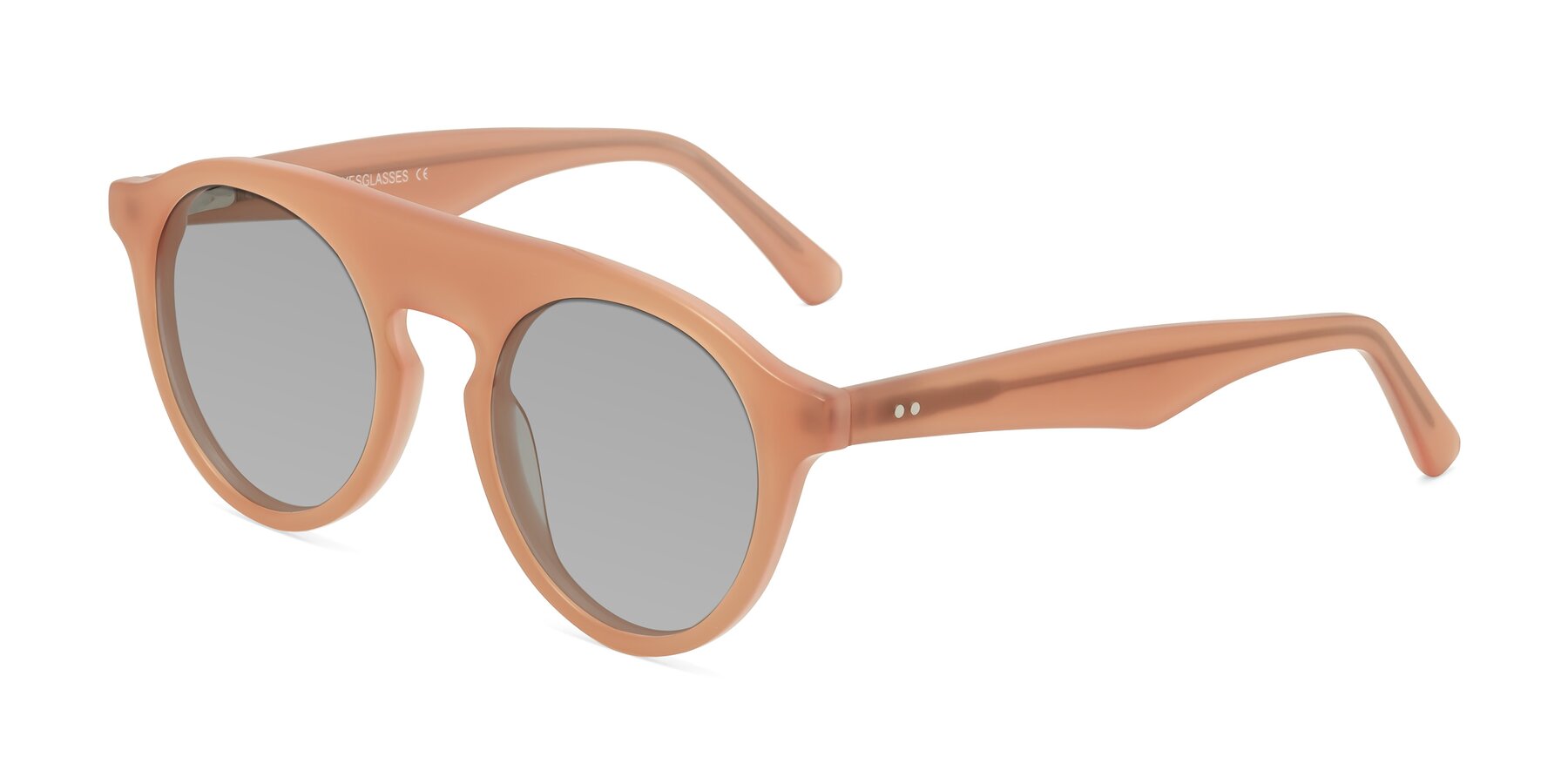 Angle of Band in Peach with Light Gray Tinted Lenses