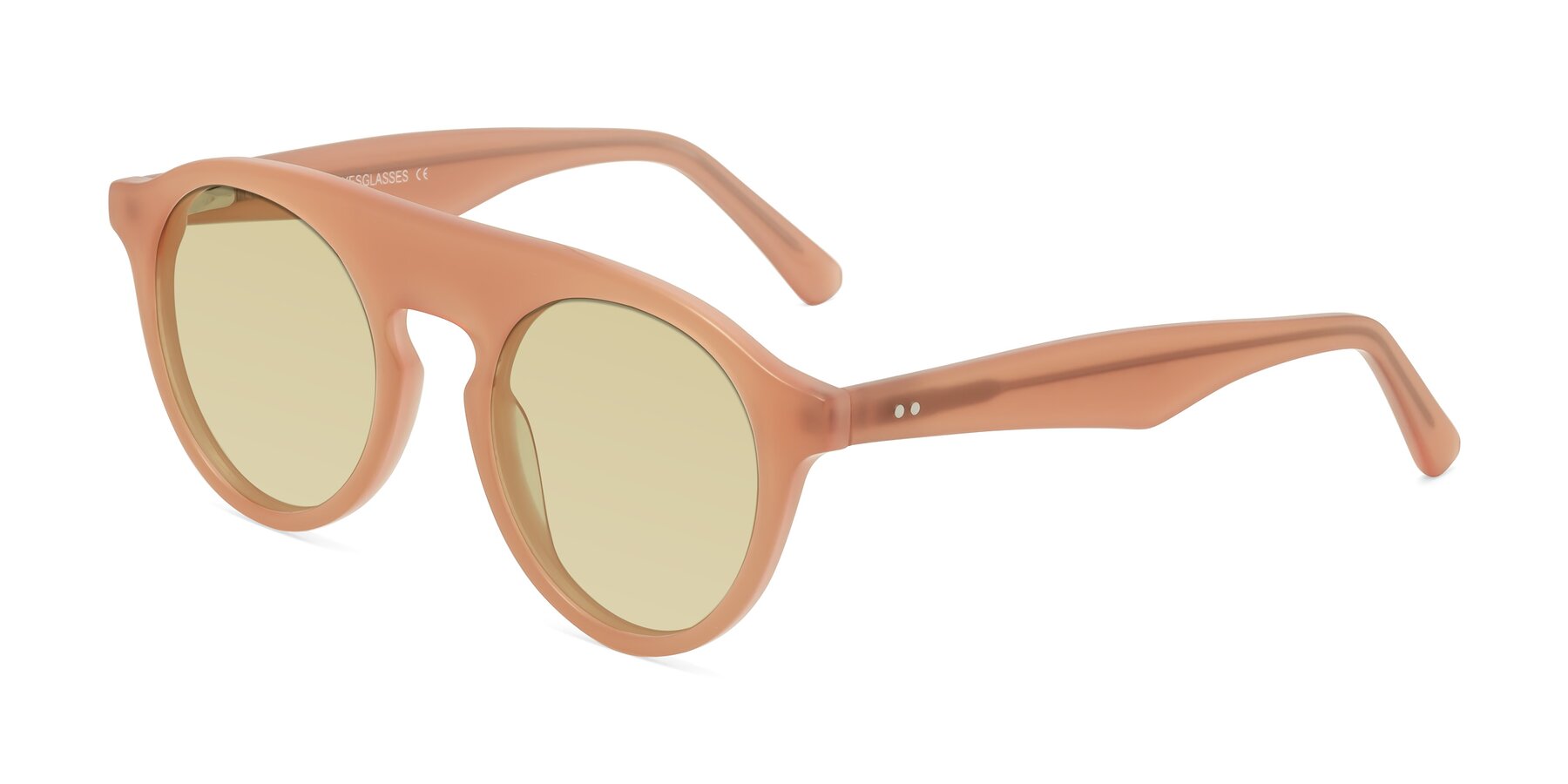 Angle of Band in Peach with Light Champagne Tinted Lenses