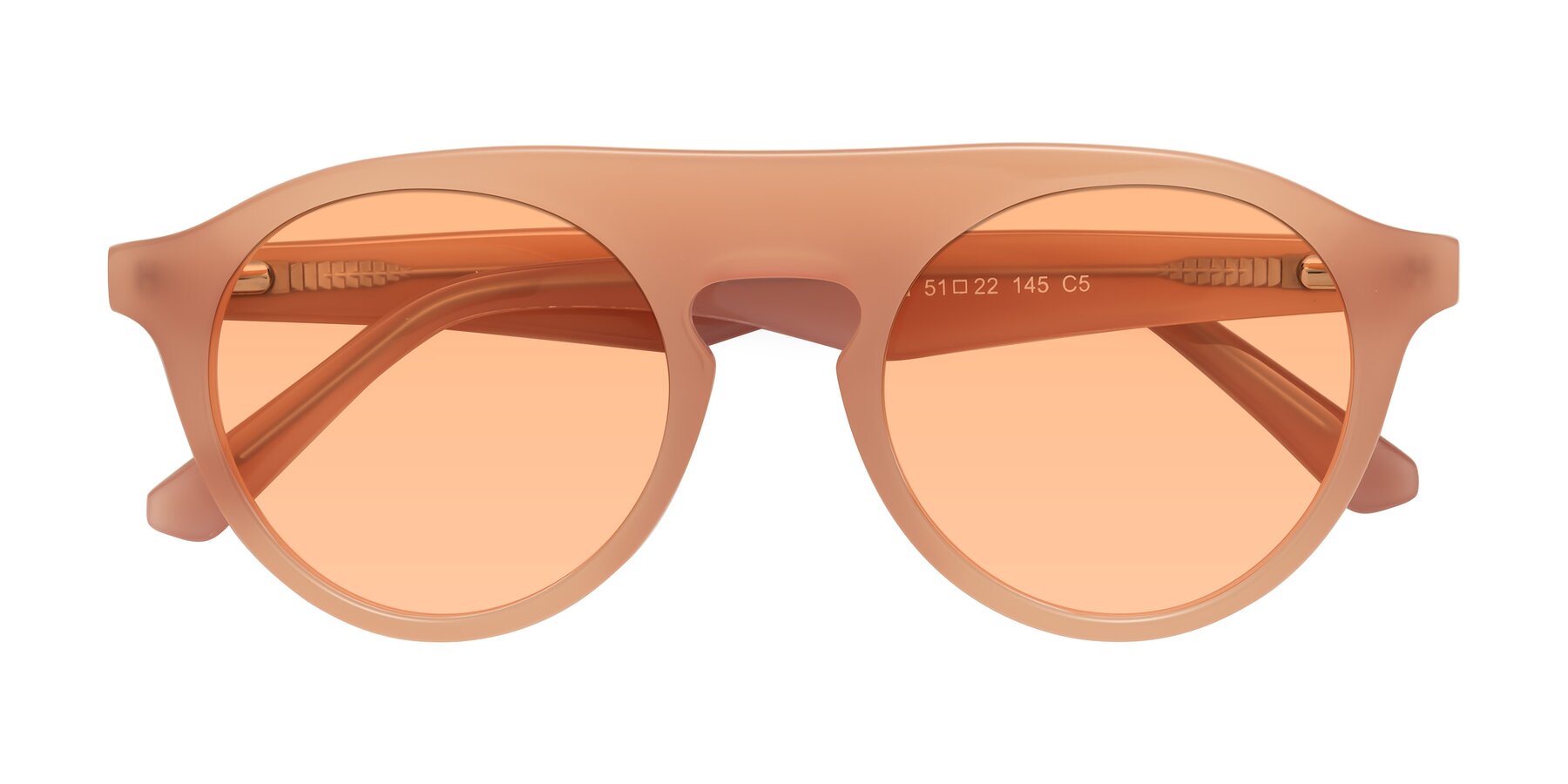 Folded Front of Band in Peach with Light Orange Tinted Lenses