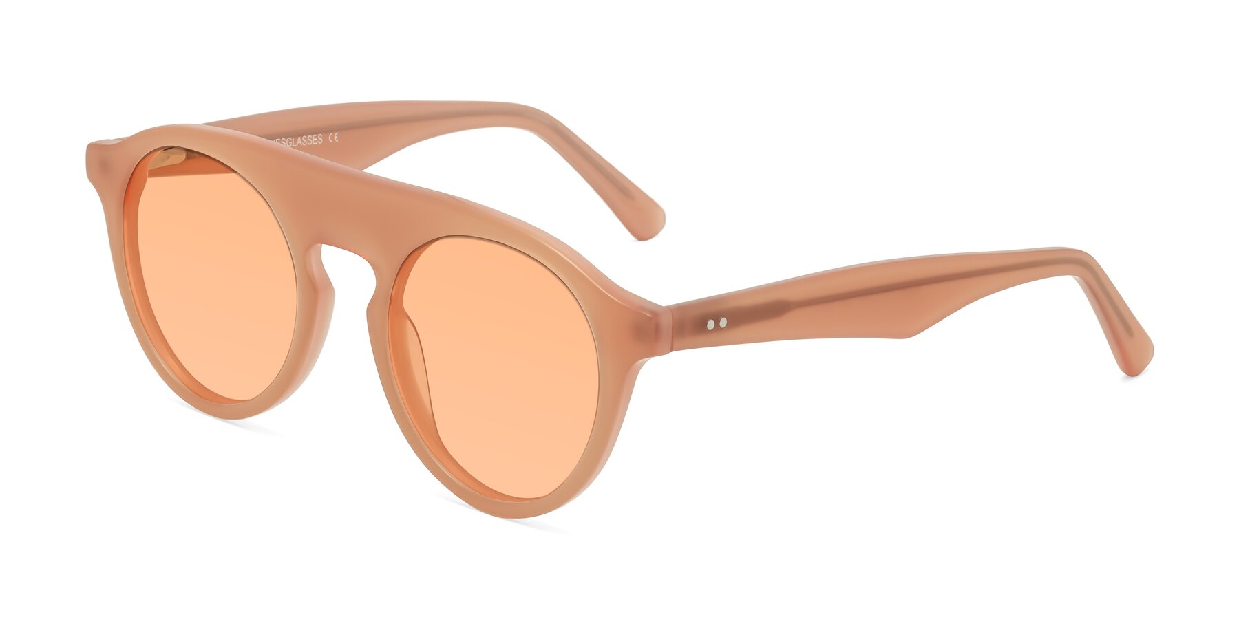 Angle of Band in Peach with Light Orange Tinted Lenses