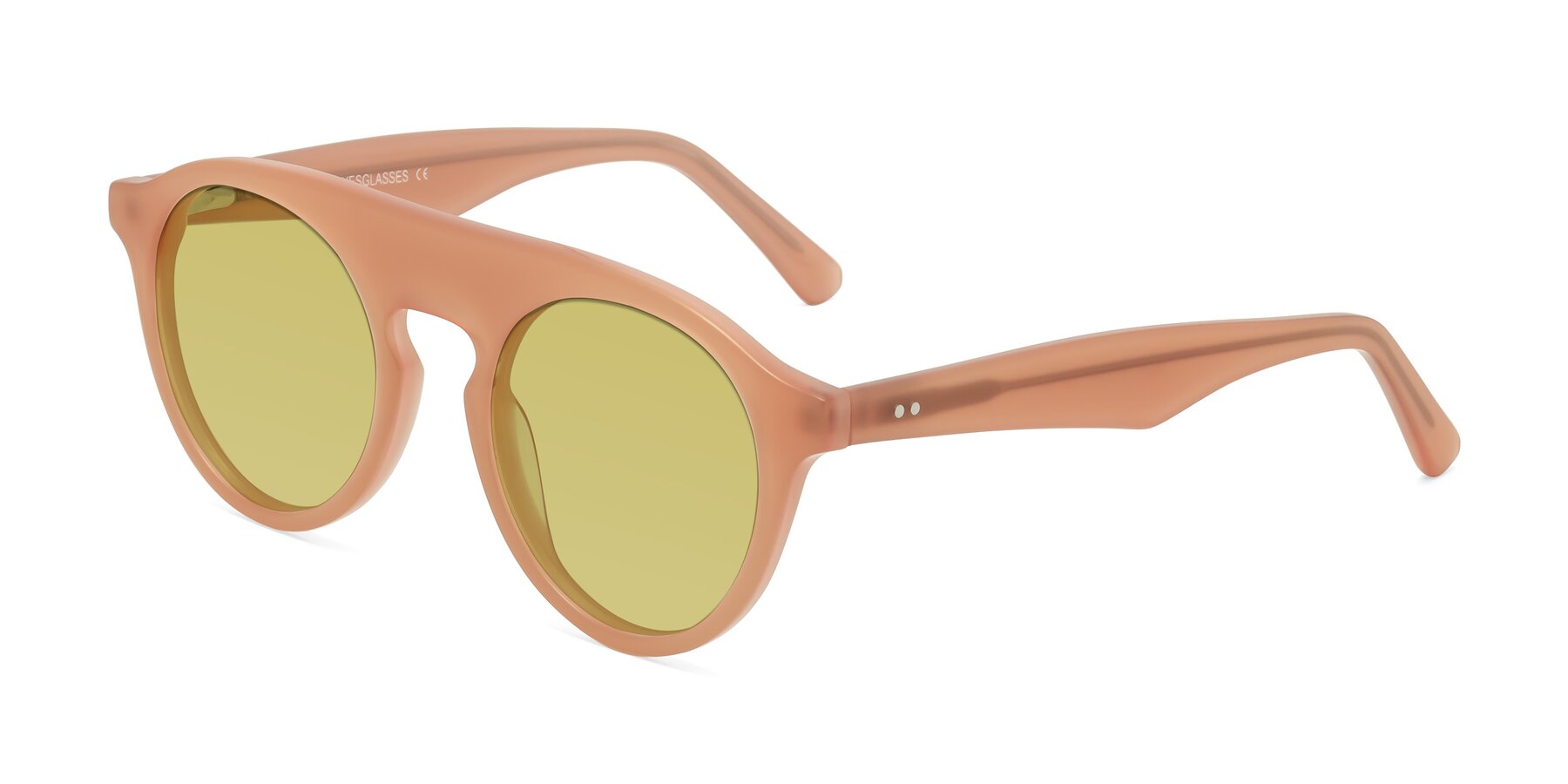 Angle of Band in Peach with Medium Champagne Tinted Lenses