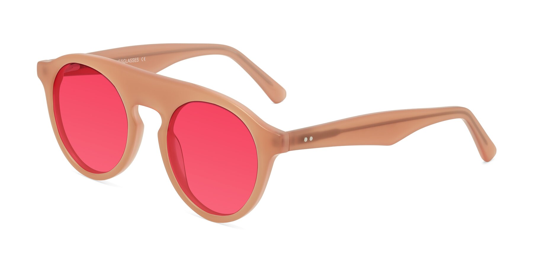 Angle of Band in Peach with Red Tinted Lenses
