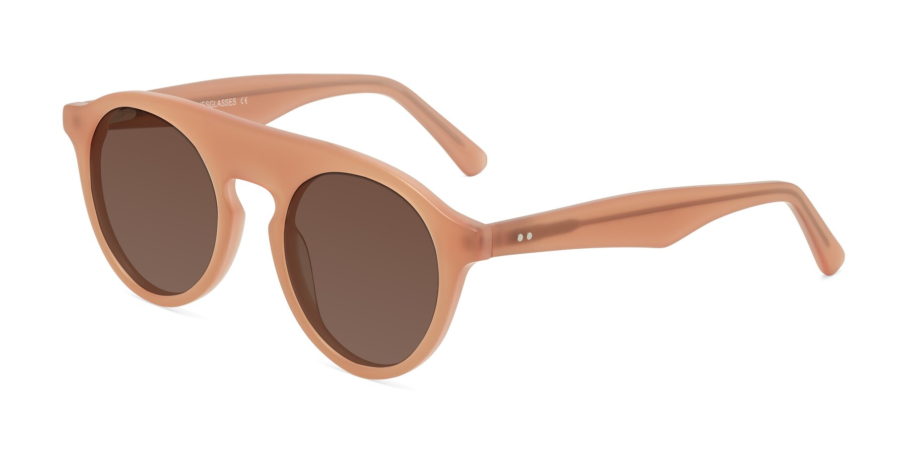 Angle of Band in Peach with Brown Tinted Lenses