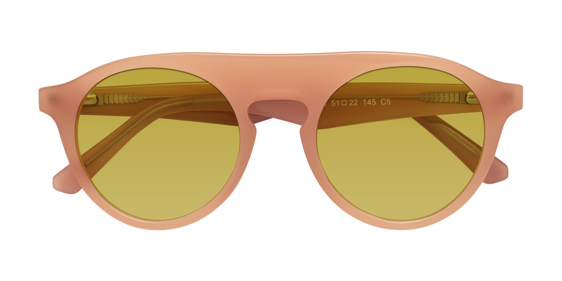 Folded Front of Band in Peach with Champagne Tinted Lenses