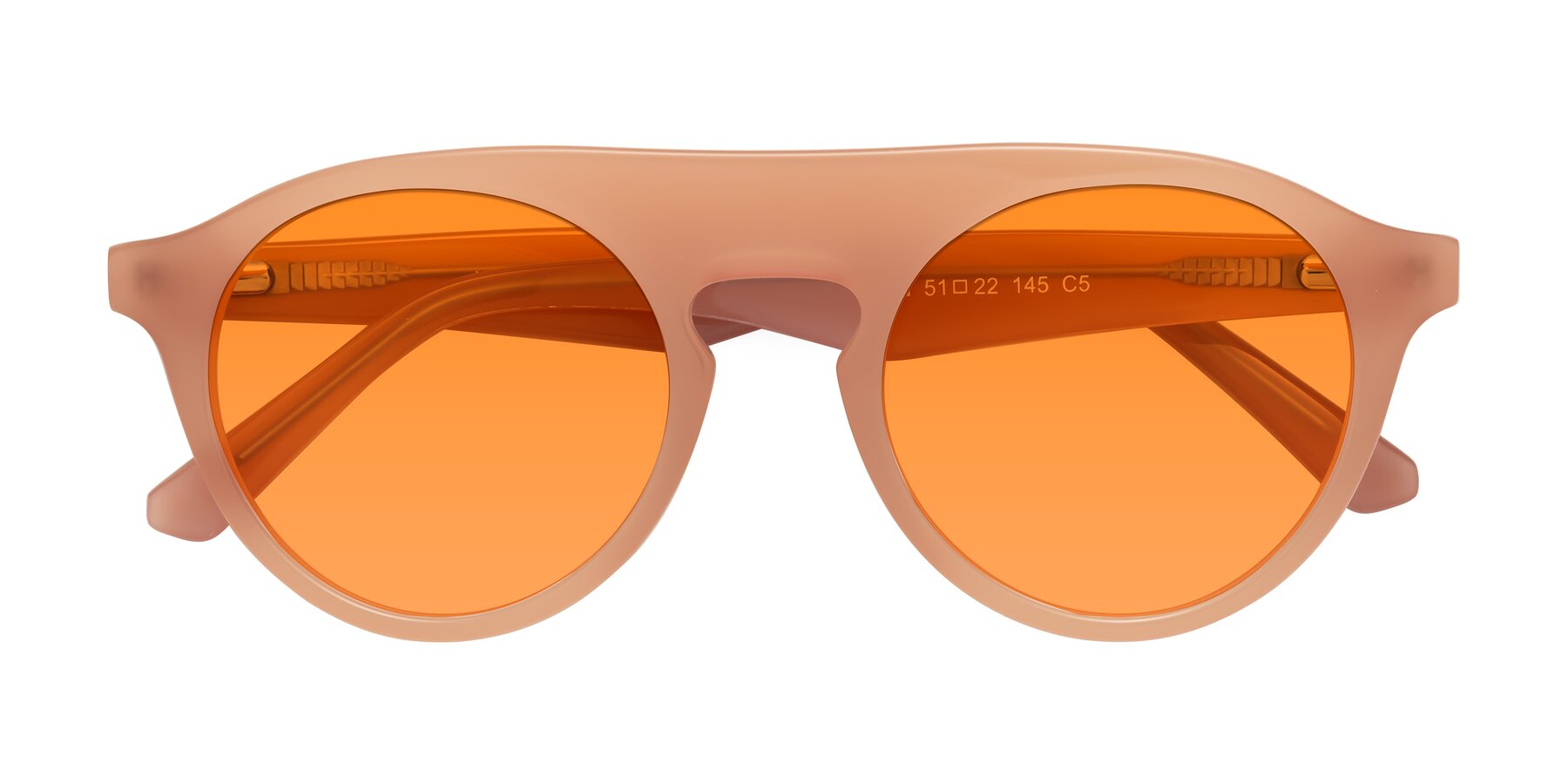 Folded Front of Band in Peach with Orange Tinted Lenses