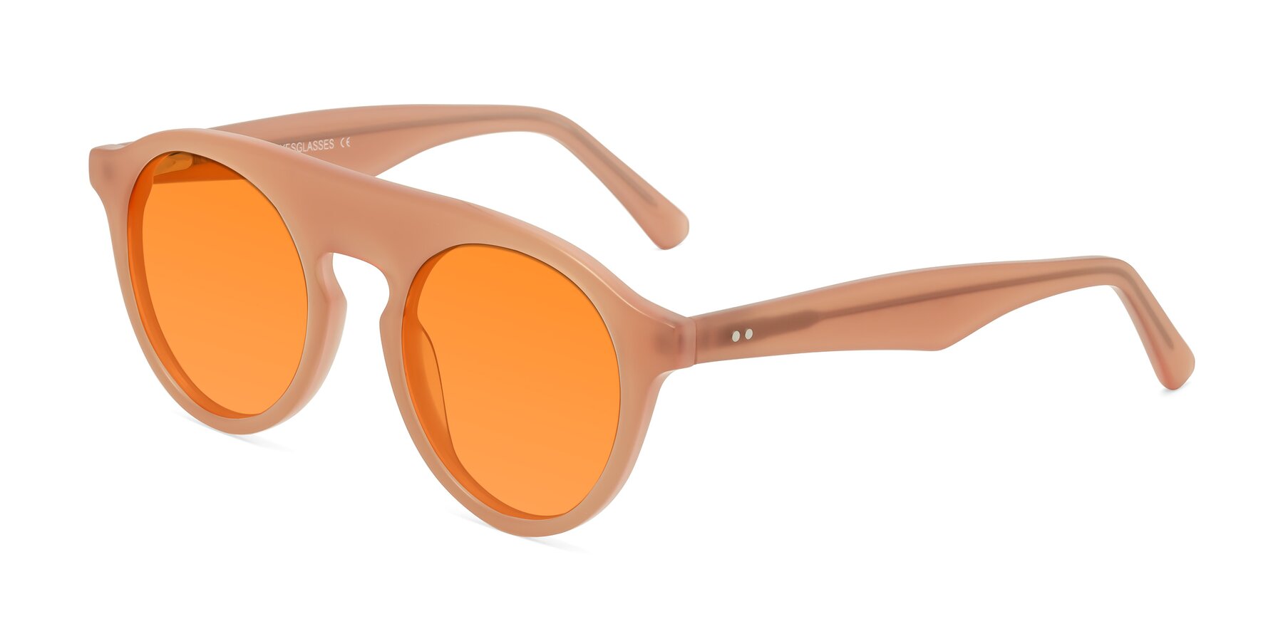 Angle of Band in Peach with Orange Tinted Lenses