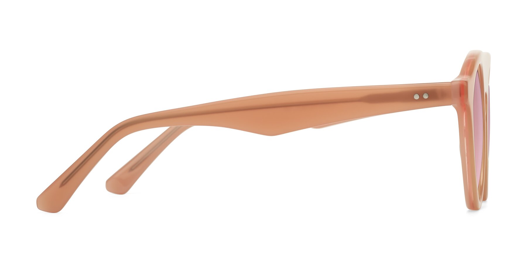 Side of Band in Peach with Light Wine Tinted Lenses