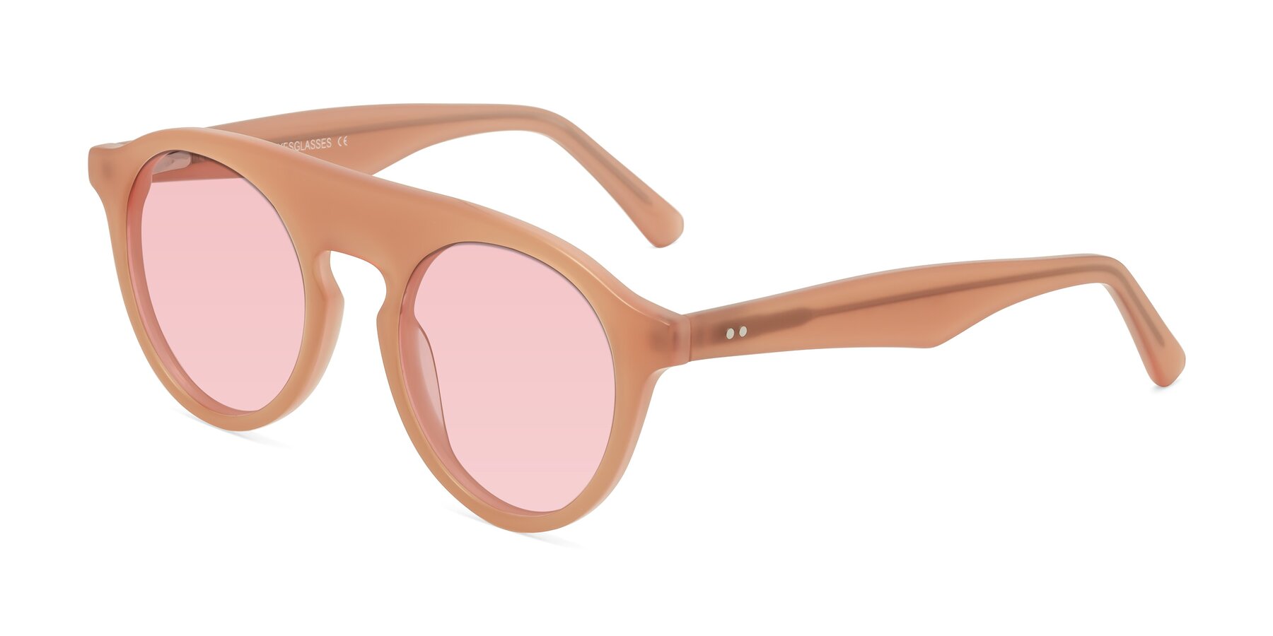 Angle of Band in Peach with Light Garnet Tinted Lenses