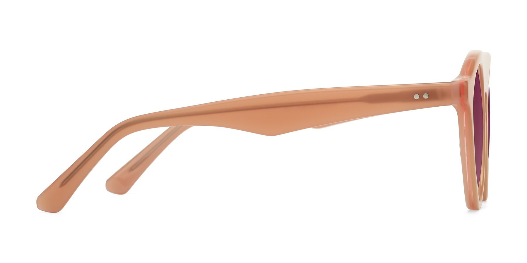 Side of Band in Peach with Wine Tinted Lenses