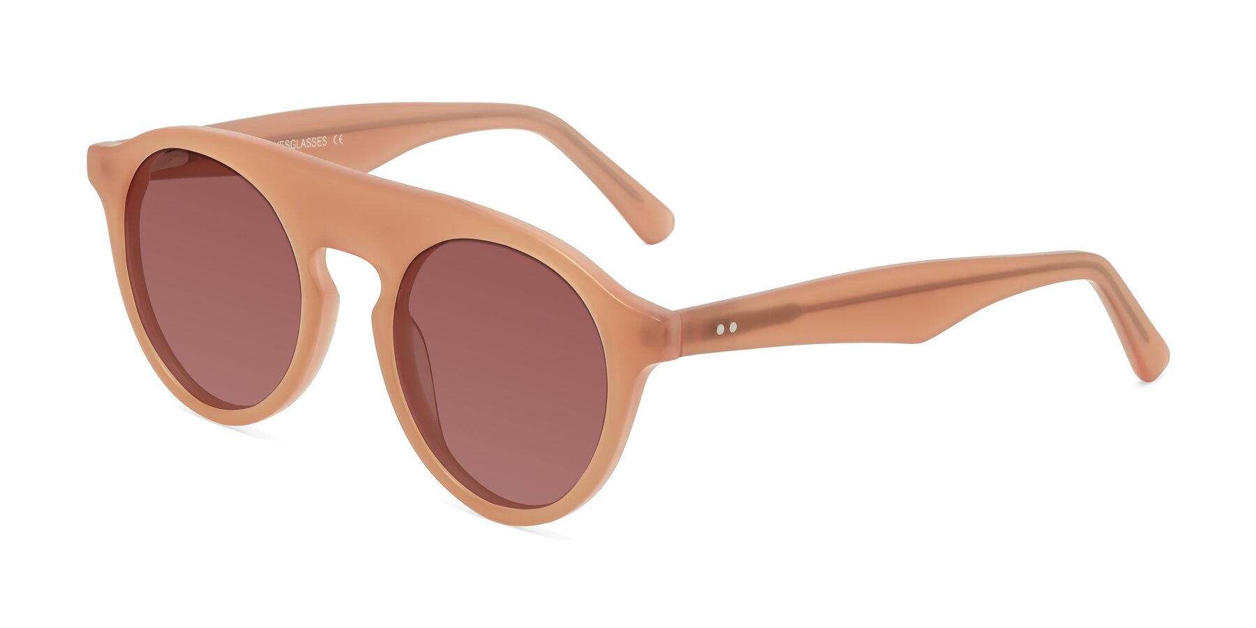 Angle of Band in Peach with Garnet Tinted Lenses