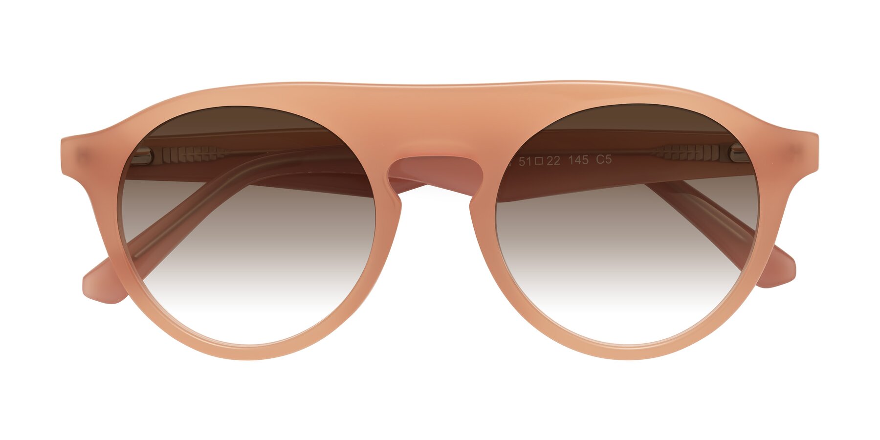 Folded Front of Band in Peach with Brown Gradient Lenses