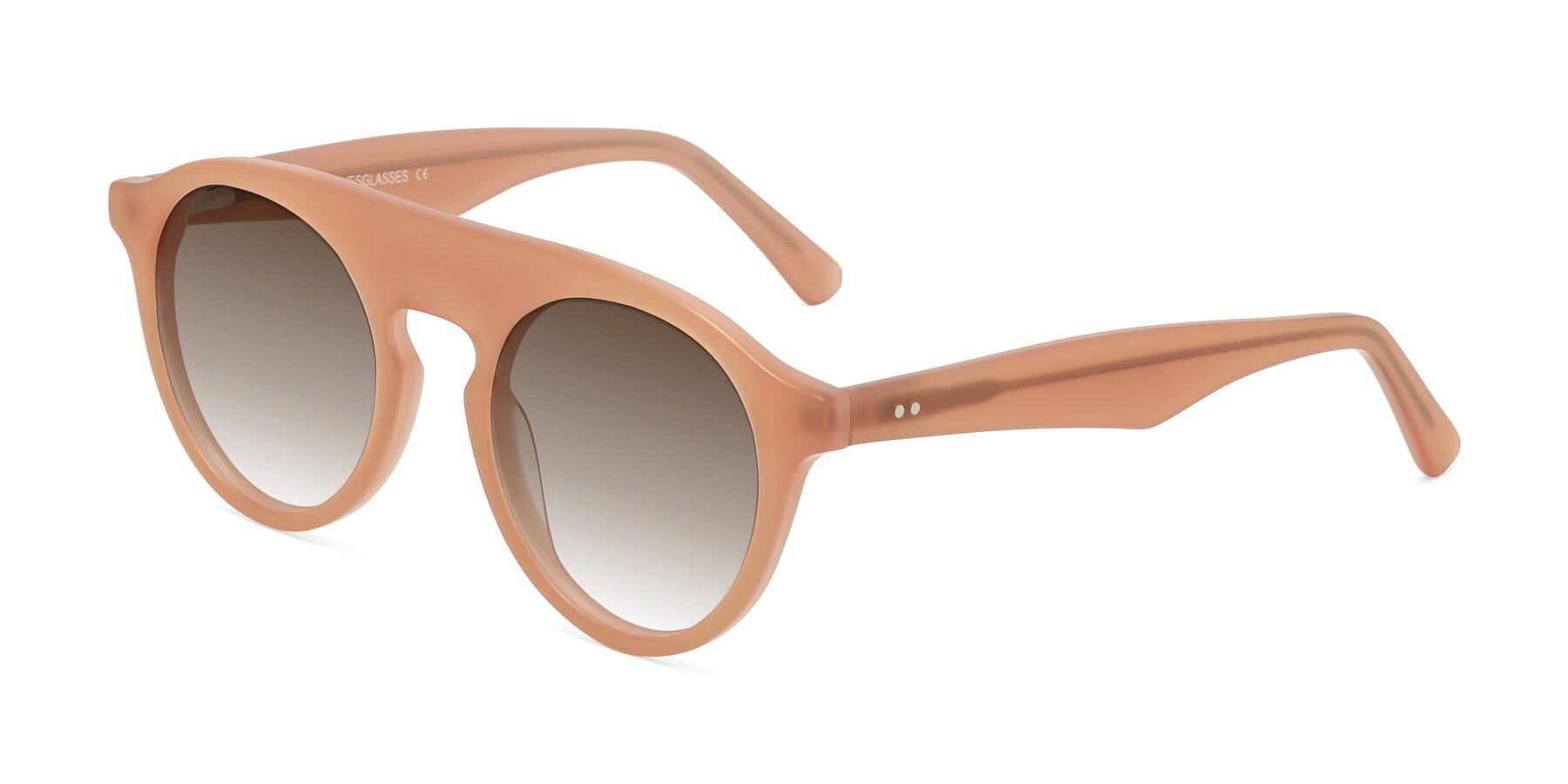 Angle of Band in Peach with Brown Gradient Lenses