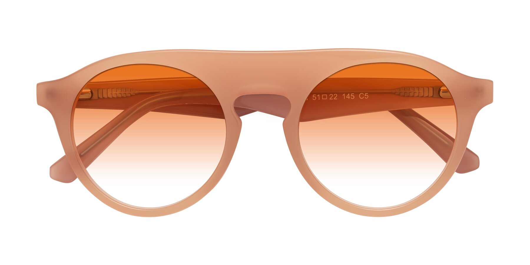 Folded Front of Band in Peach with Orange Gradient Lenses