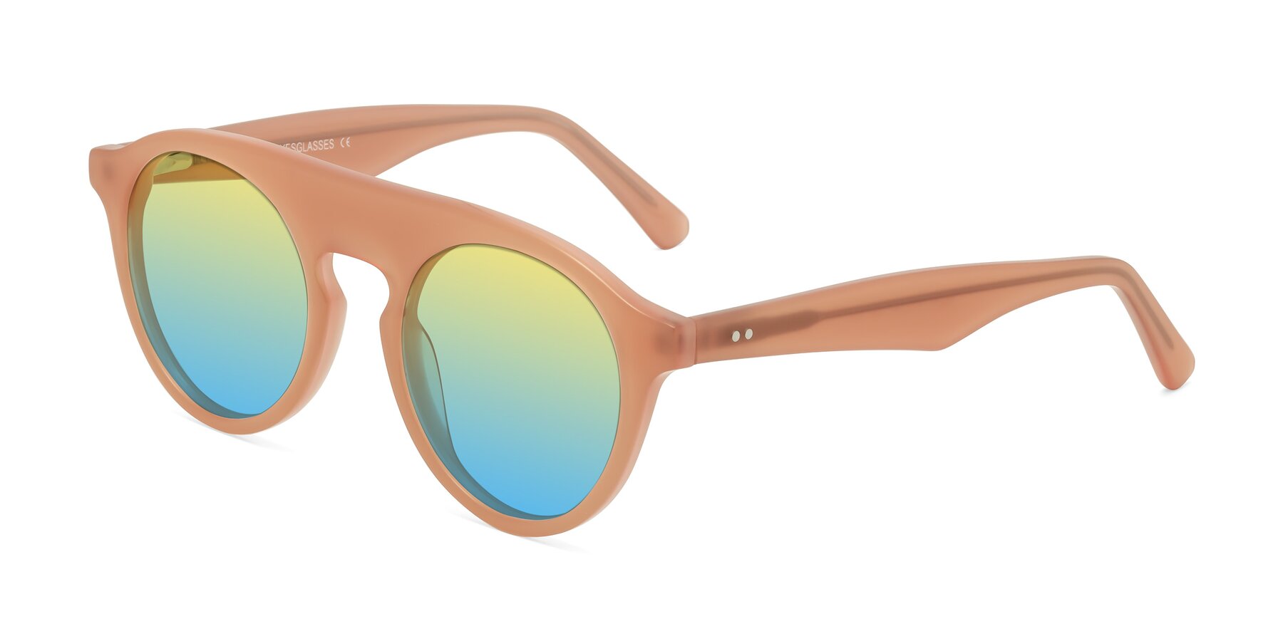 Angle of Band in Peach with Yellow / Blue Gradient Lenses