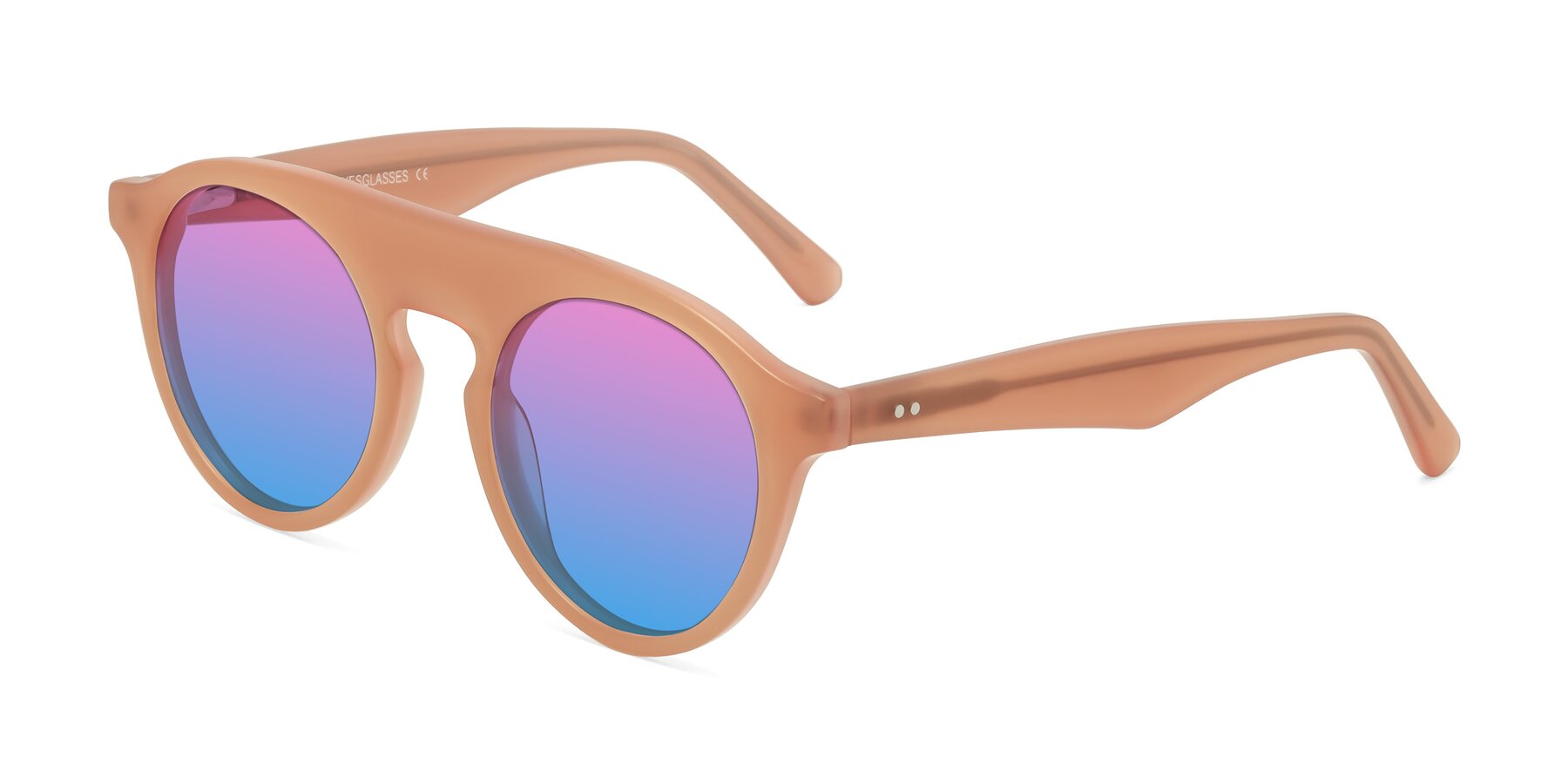 Angle of Band in Peach with Pink / Blue Gradient Lenses