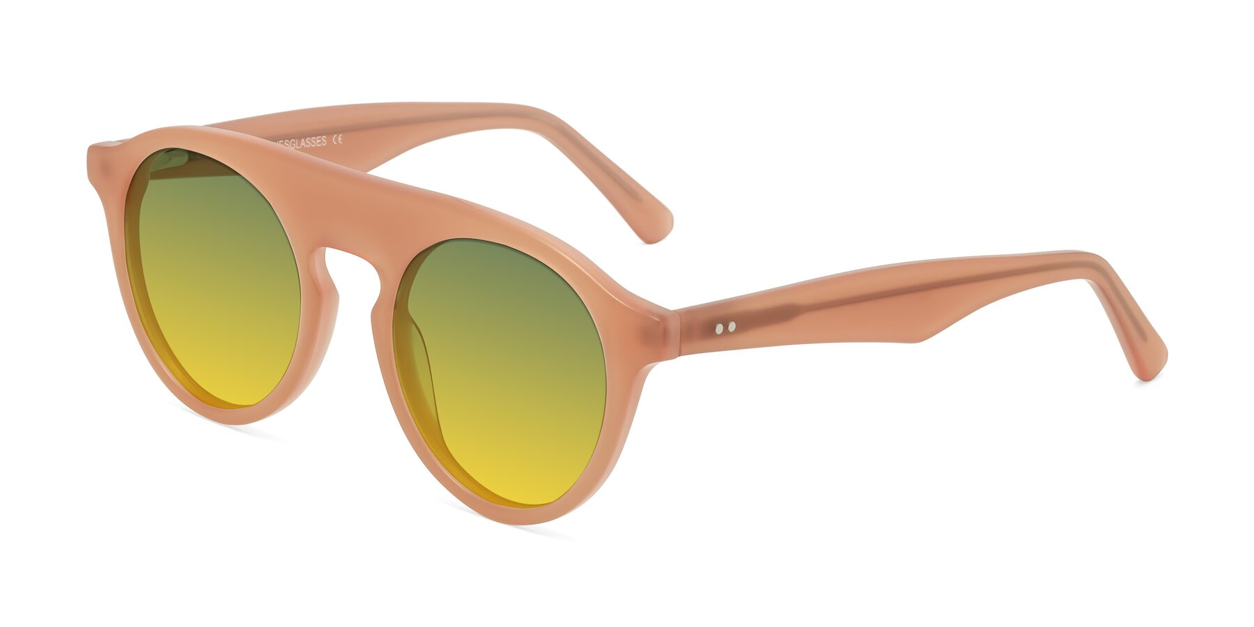Angle of Band in Peach with Green / Yellow Gradient Lenses