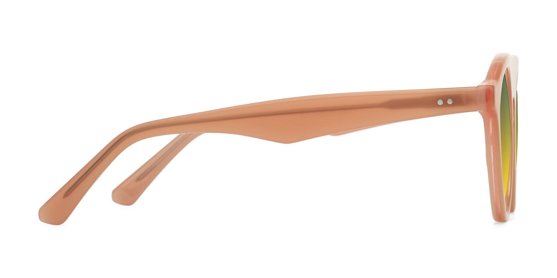 Side of Band in Peach with Green / Yellow Gradient Lenses