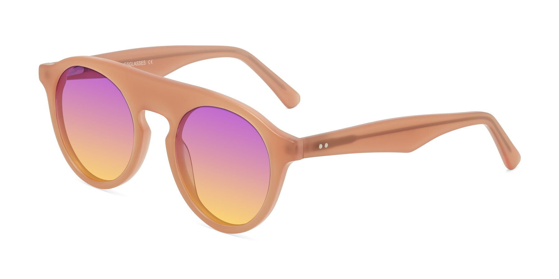 Angle of Band in Peach with Purple / Yellow Gradient Lenses