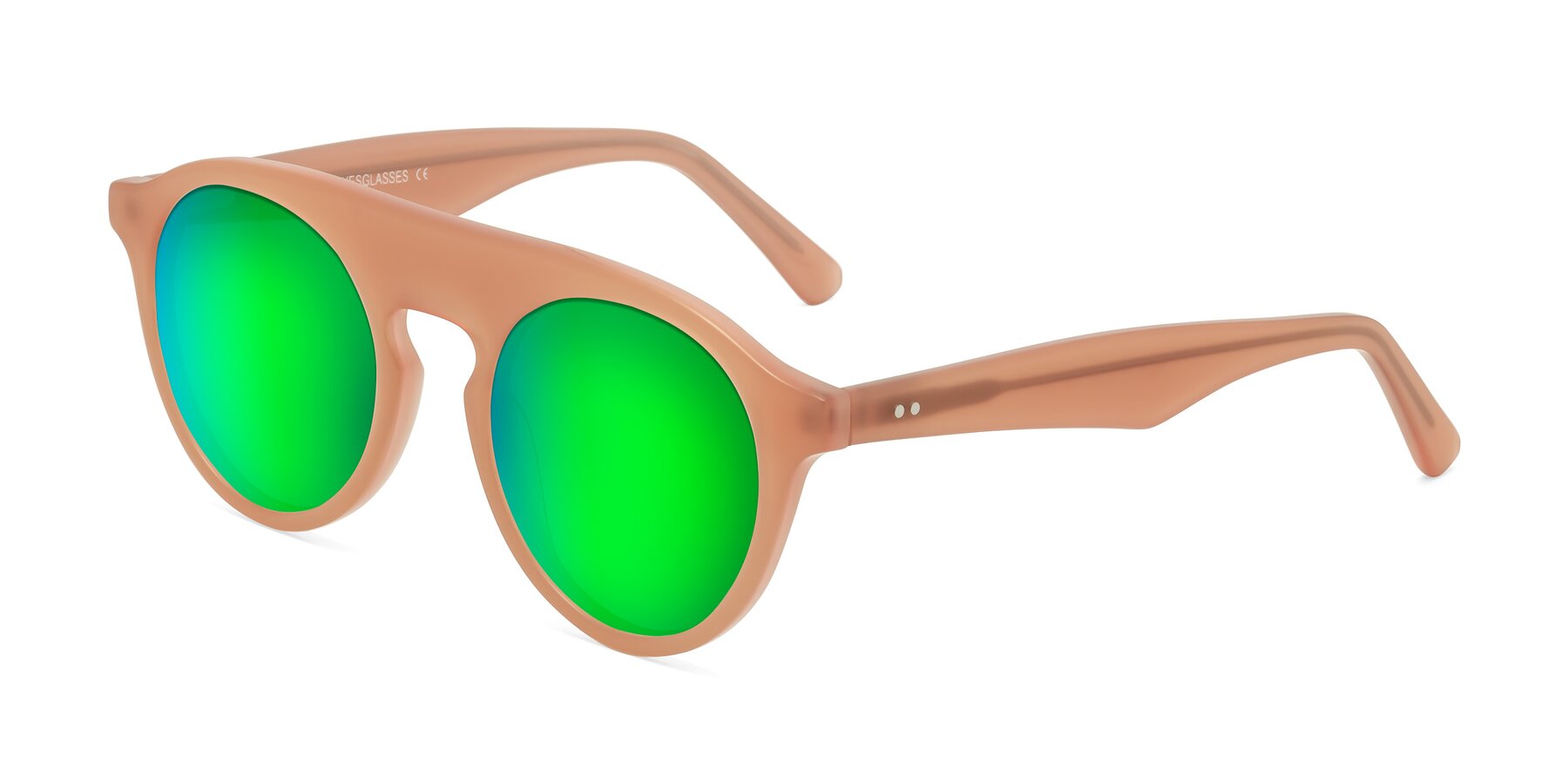 Angle of Band in Peach with Green Mirrored Lenses