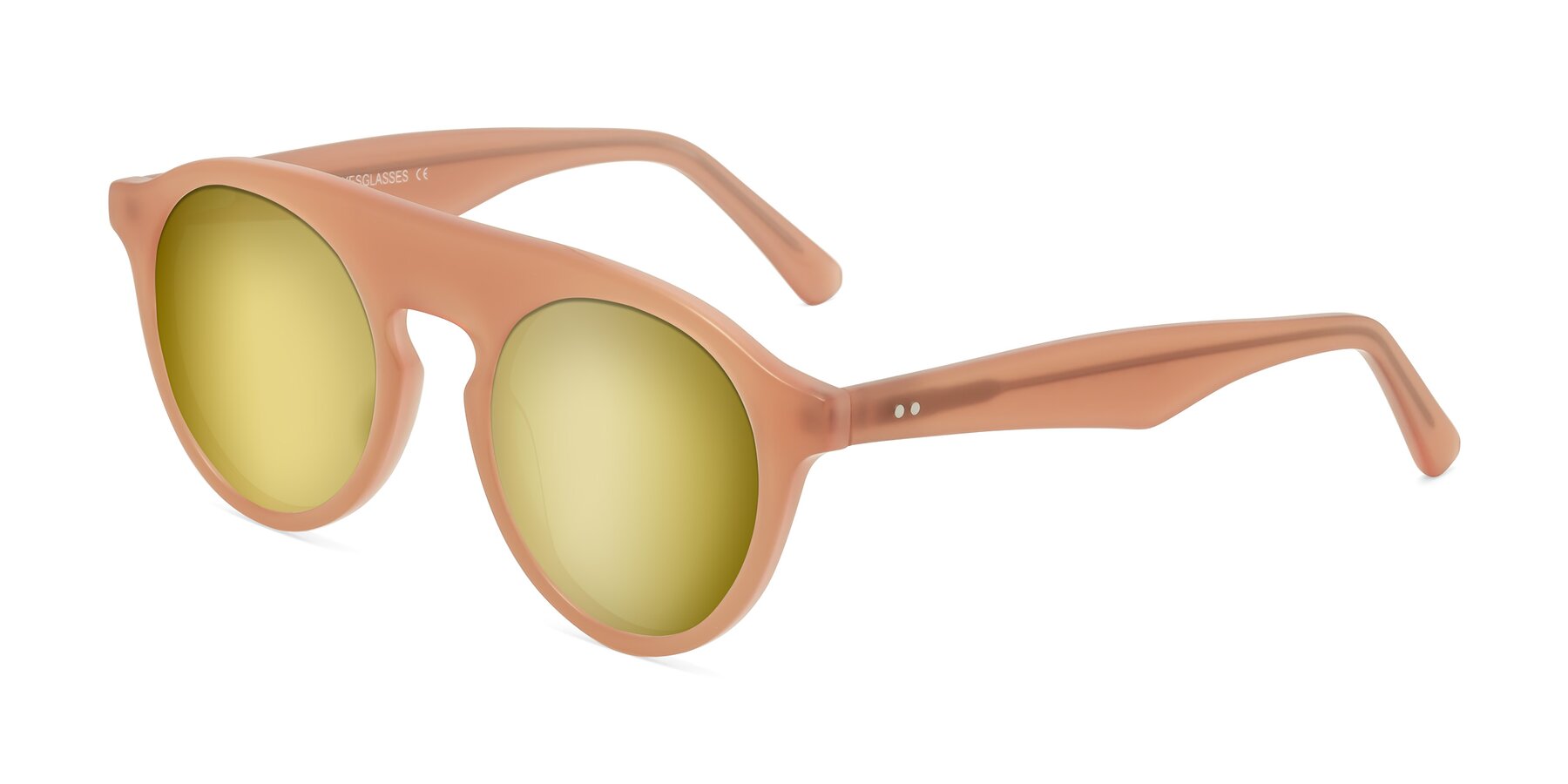 Angle of Band in Peach with Gold Mirrored Lenses