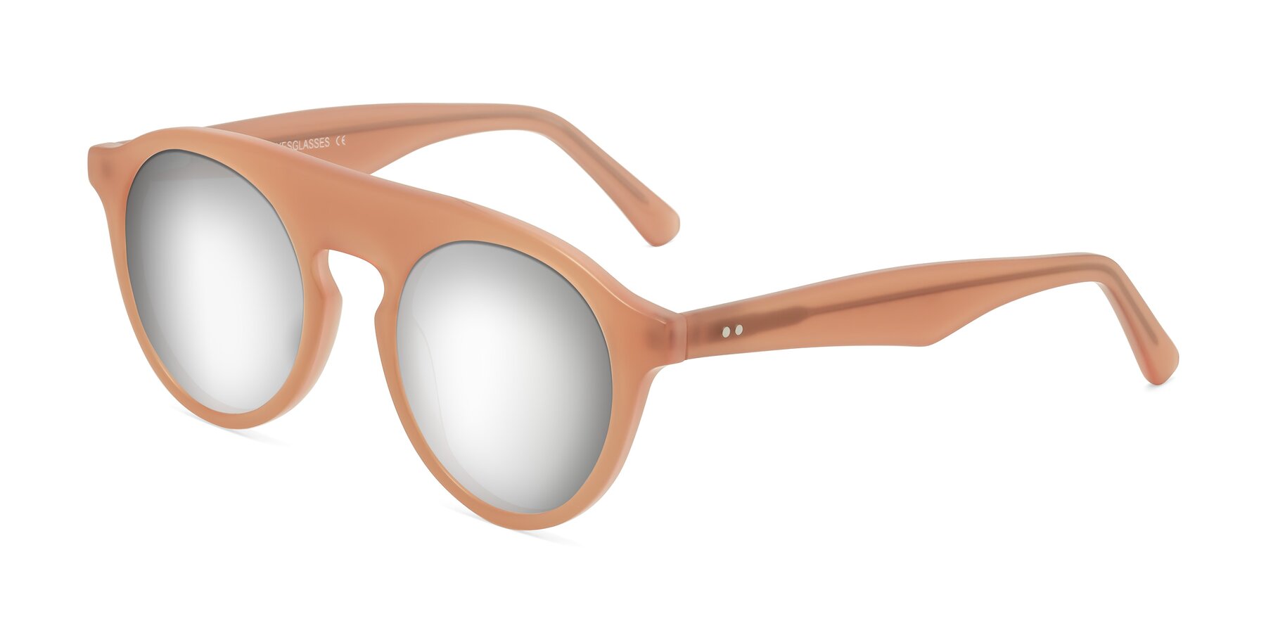 Angle of Band in Peach with Silver Mirrored Lenses