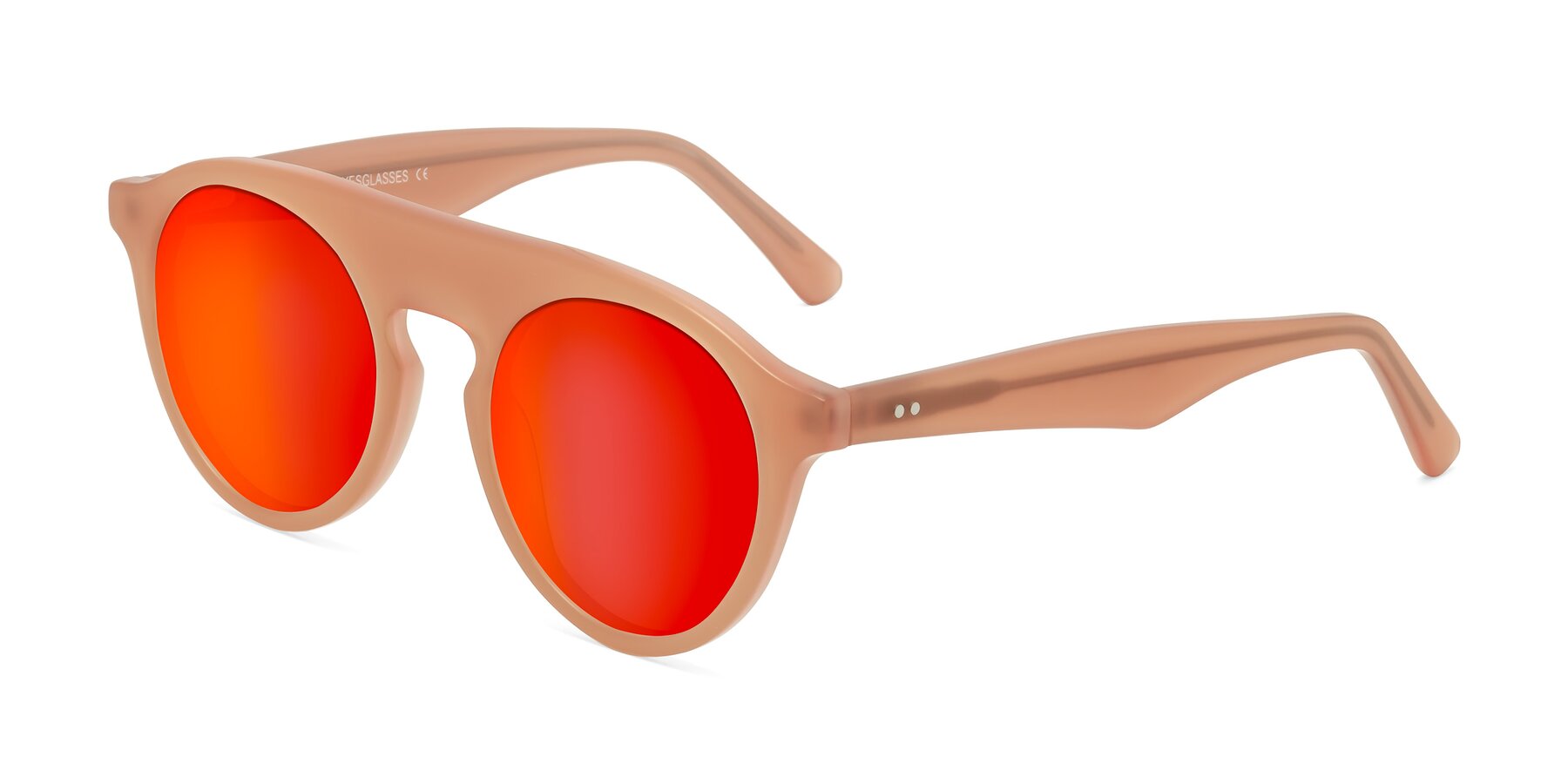 Angle of Band in Peach with Red Gold Mirrored Lenses