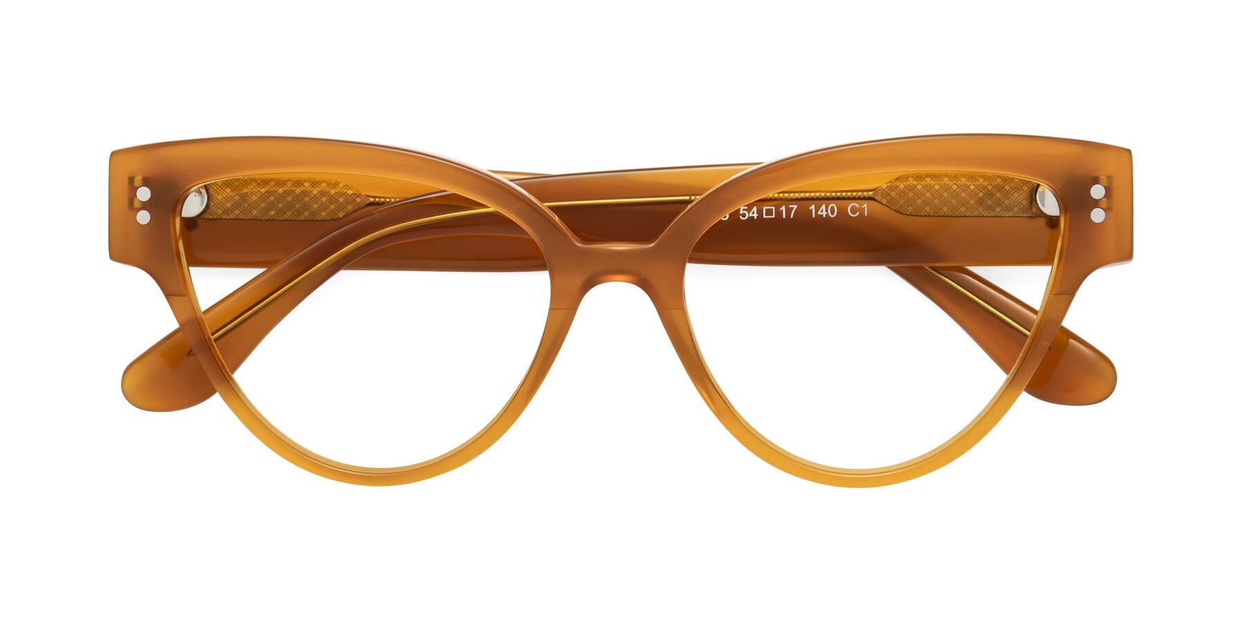 Folded Front of Coho in Pumpkin with Clear Blue Light Blocking Lenses