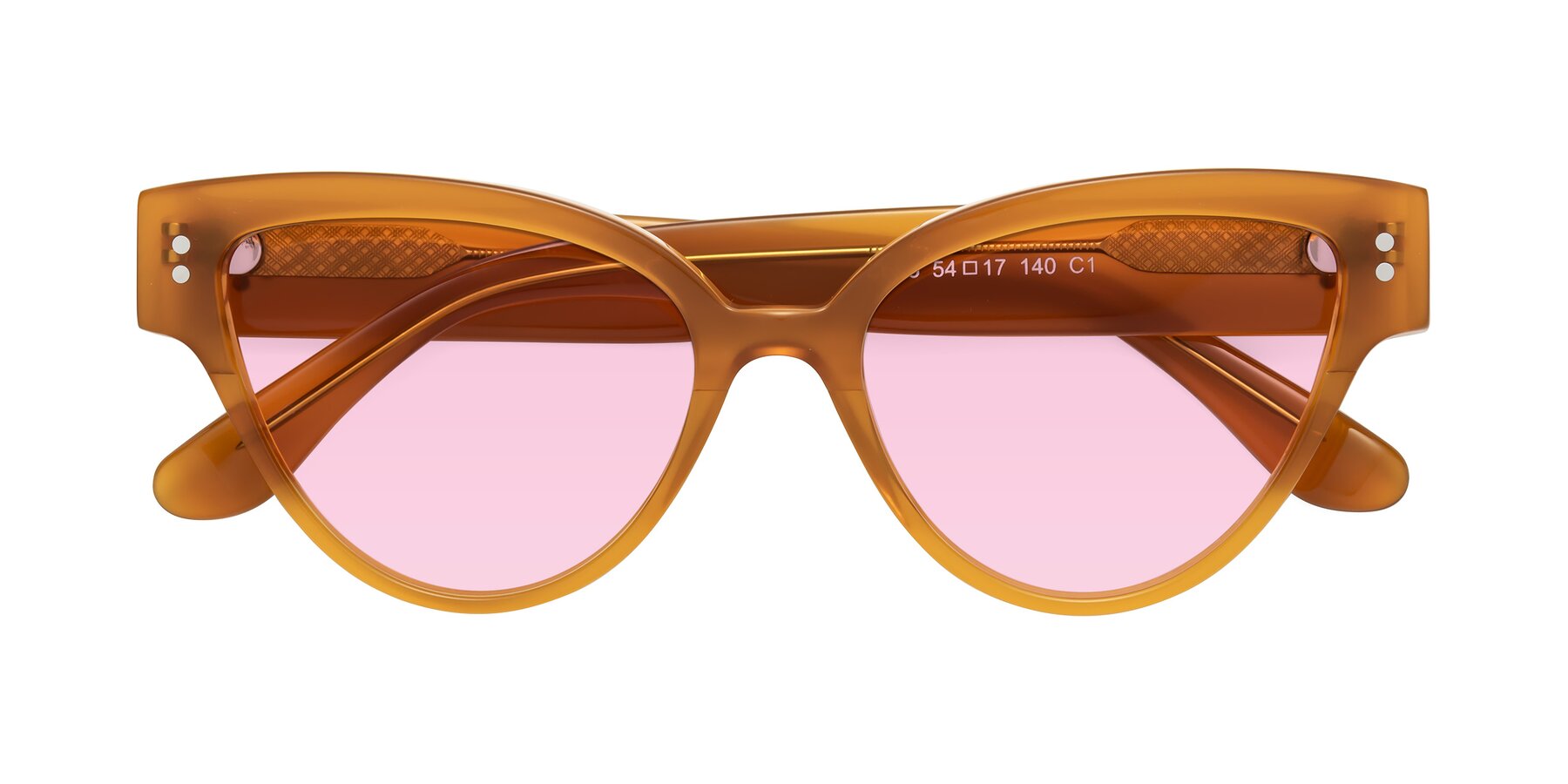 Folded Front of Coho in Pumpkin with Light Pink Tinted Lenses