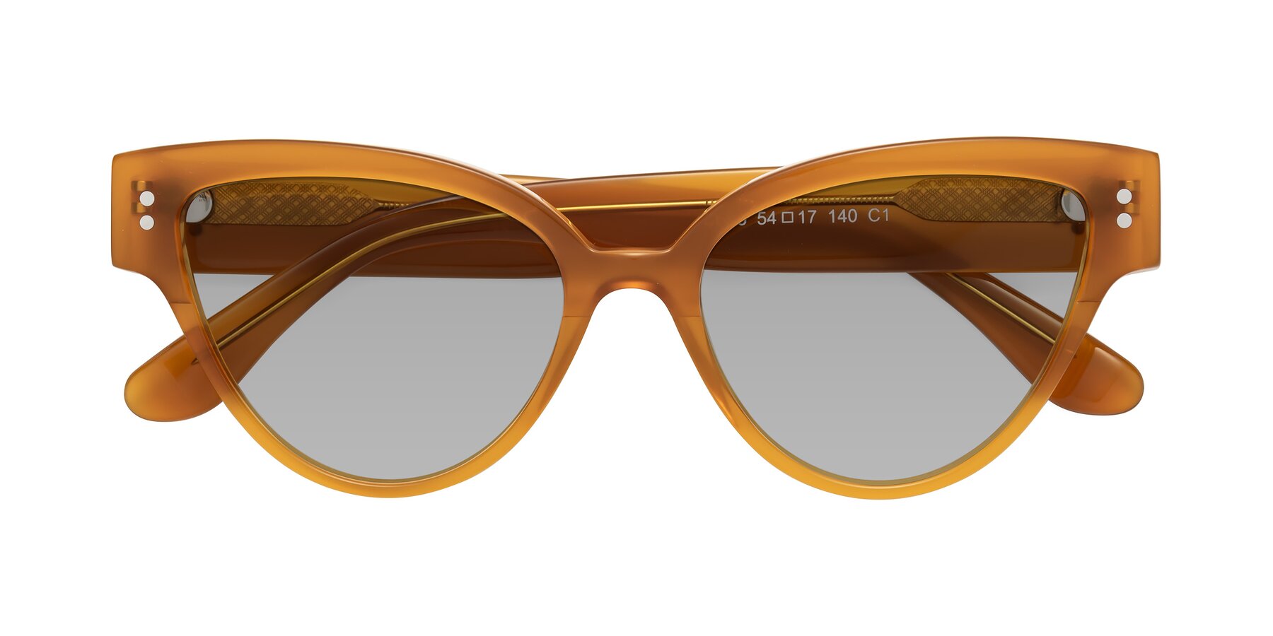 Folded Front of Coho in Pumpkin with Light Gray Tinted Lenses