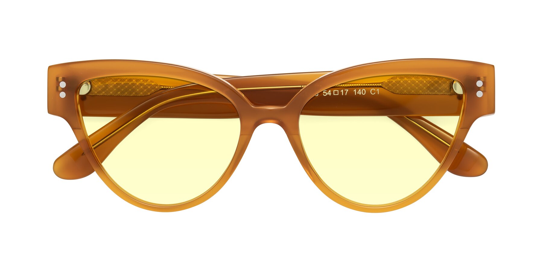 Folded Front of Coho in Pumpkin with Light Yellow Tinted Lenses