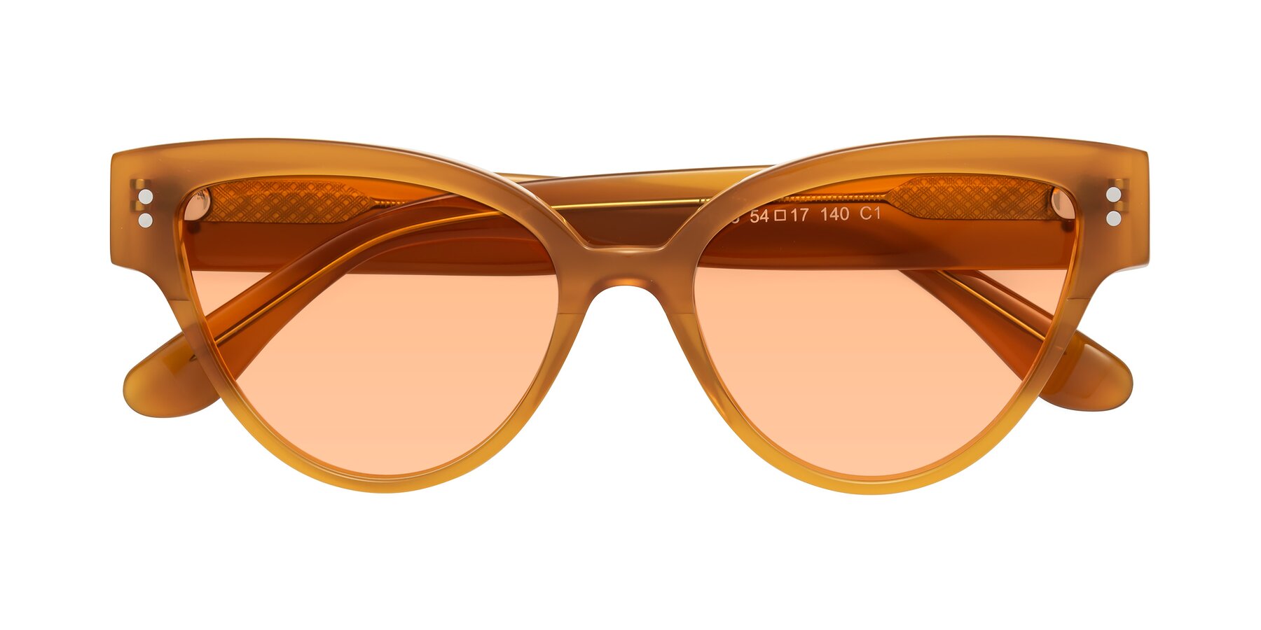 Folded Front of Coho in Pumpkin with Light Orange Tinted Lenses