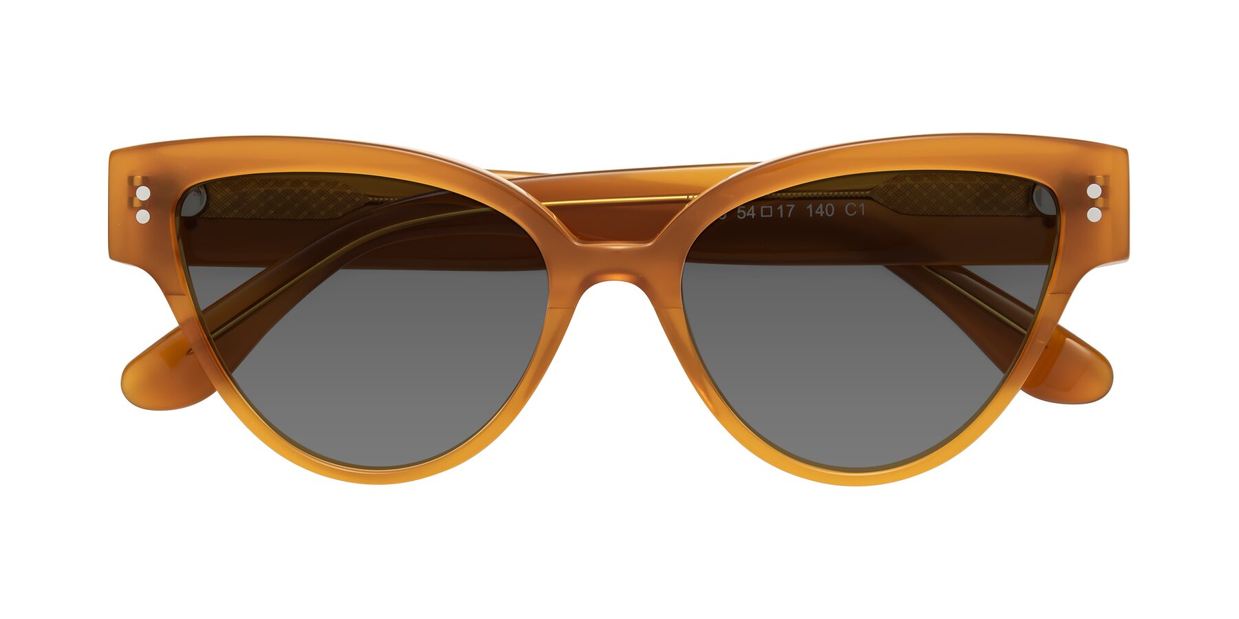 Folded Front of Coho in Pumpkin with Medium Gray Tinted Lenses