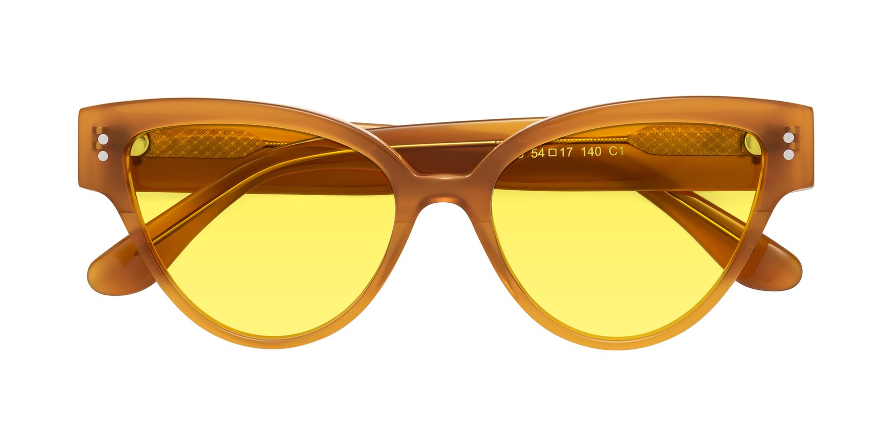 Folded Front of Coho in Pumpkin with Medium Yellow Tinted Lenses