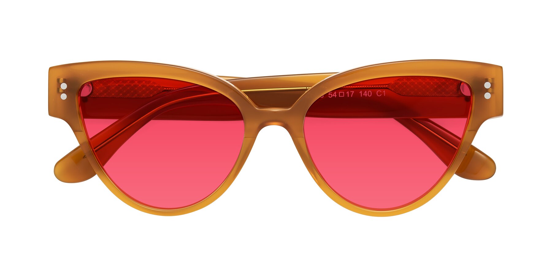 Folded Front of Coho in Pumpkin with Red Tinted Lenses